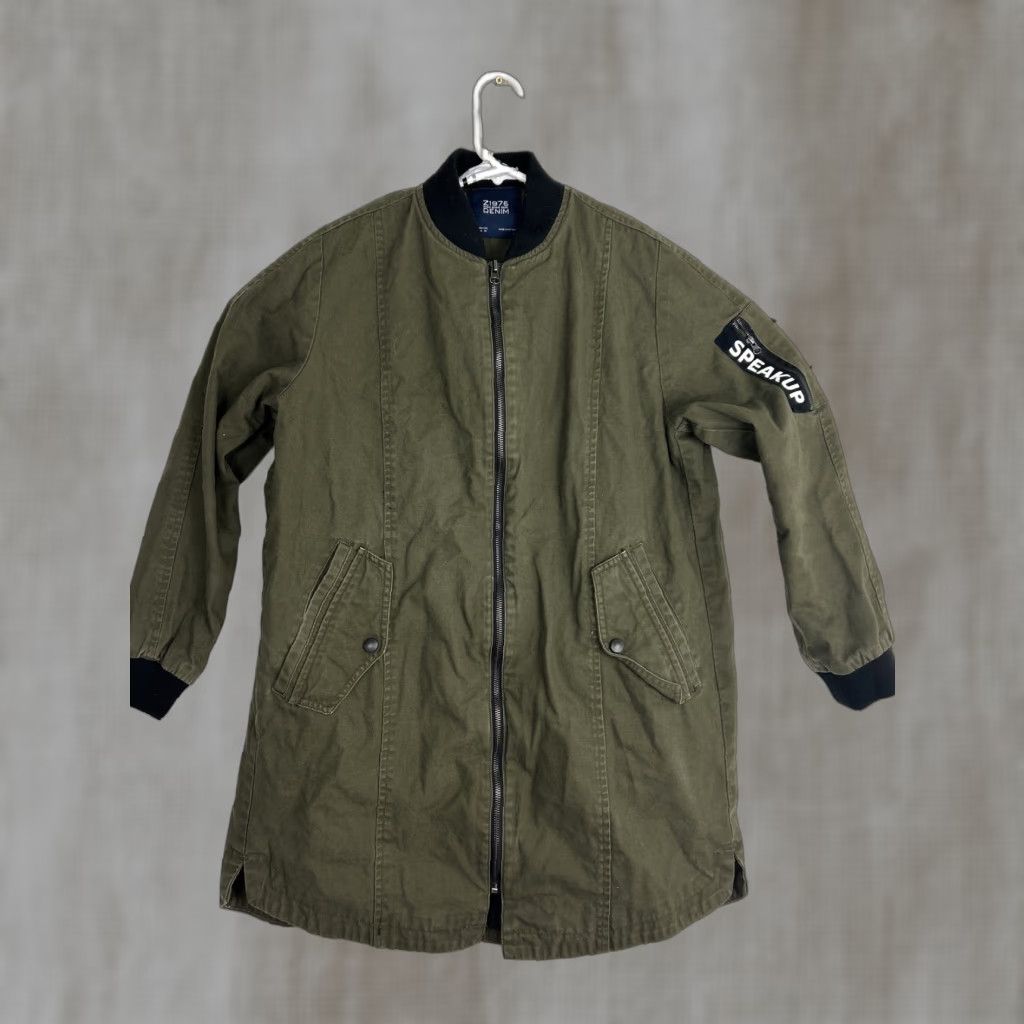 Zara ZARA Military Long Jacket Size M Green Speak Up Basics Z1975 Denim Street Cool Size US M / EU 48-50 / 2 - 1 Thumbnail