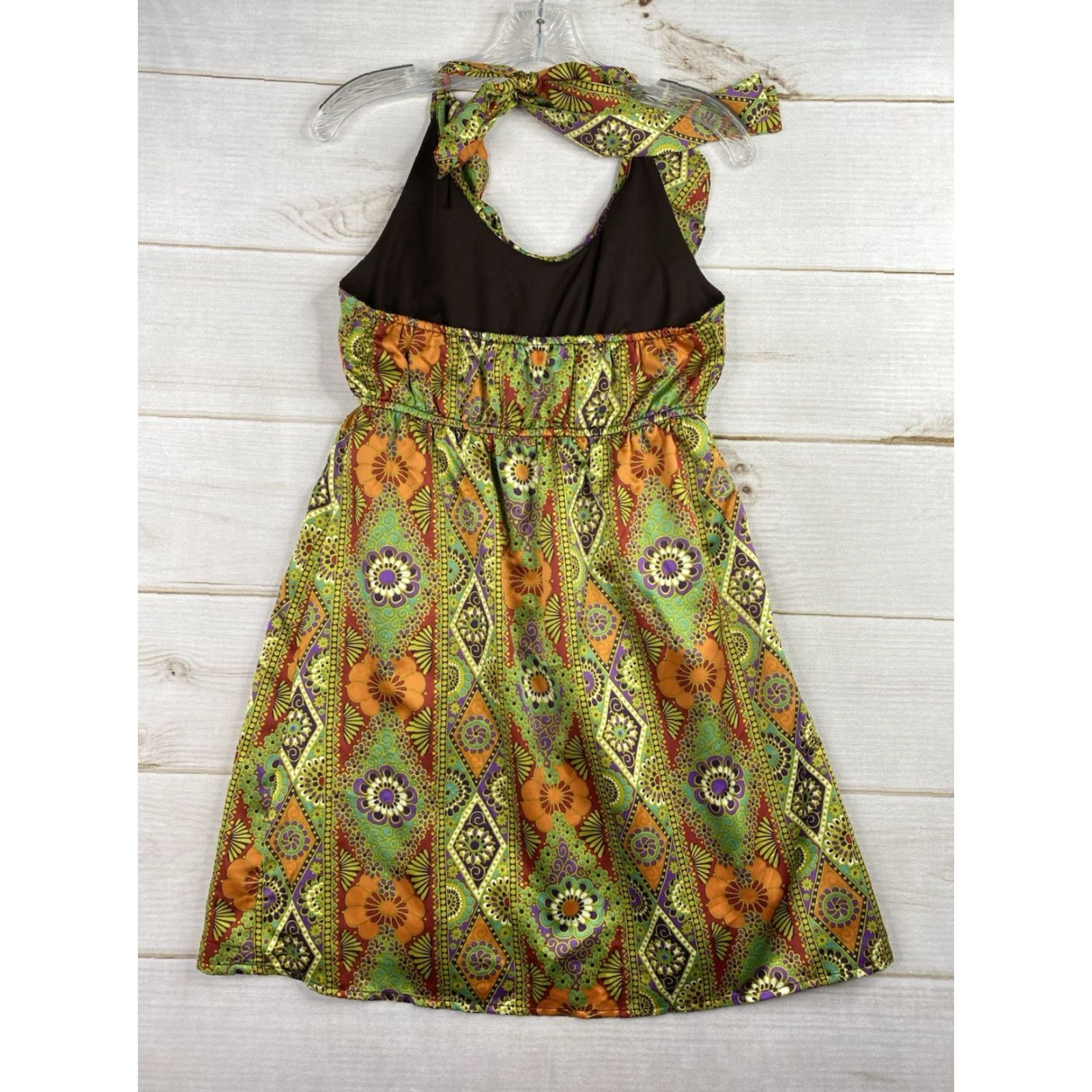 Vintage VINTAGE Judith March Halter Dress Sz L Green 50’s RETRO Style Sun Dress Ruffled Neck Size L / US 10 / IT 46 - 6 Thumbnail
