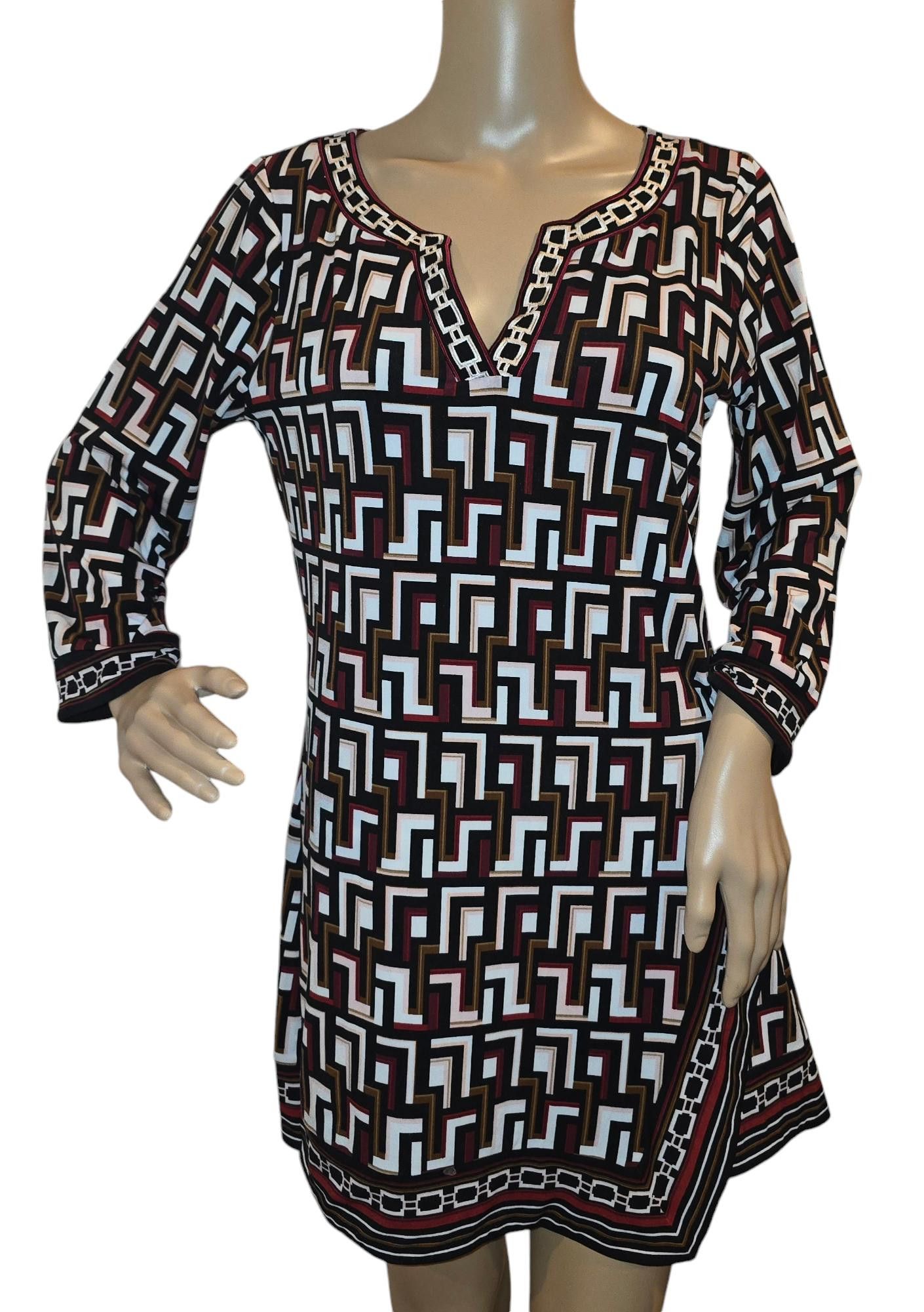 Designer Stylish Geometric Pattern Dress - Perfect for Every Occasion Size M / US 6-8 / IT 42-44 - 1 Thumbnail