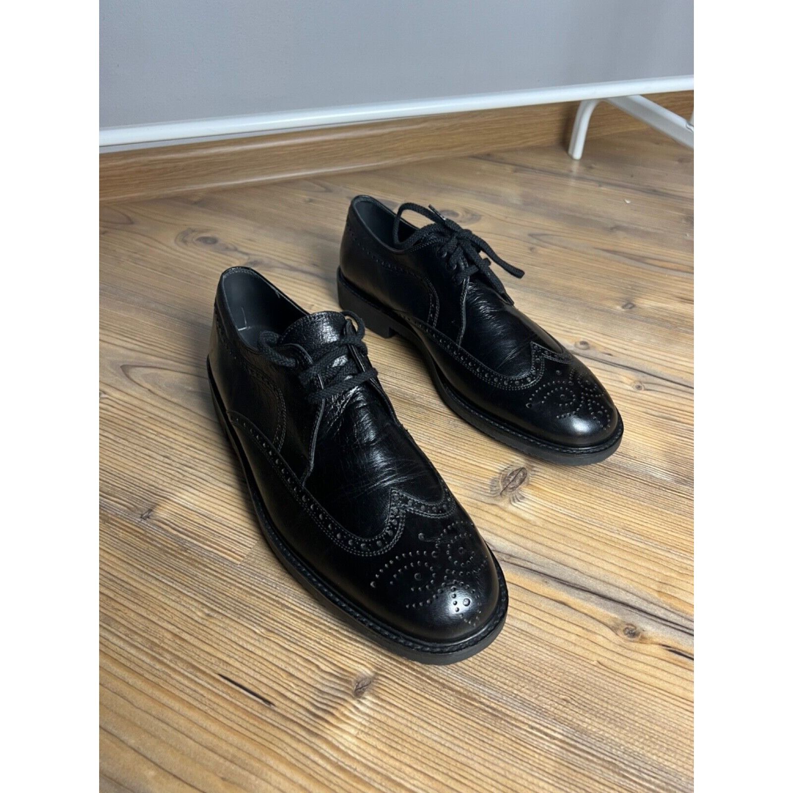 Bally MINT! Bally Anker Black Men`s Leather Derby Brogues Shoes Si Size US 11 / EU 44 - 3 Thumbnail