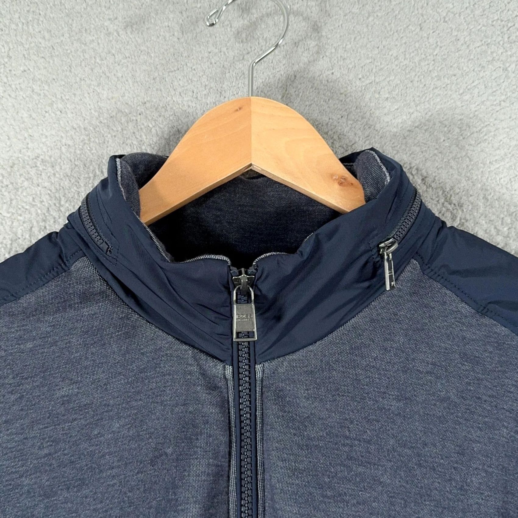 Vintage Boss Windbreaker Jacket Mens XL Blue Hooded Full Zip Removable Hood Pockets Zip Size US XL / EU 56 / 4 - 4 Thumbnail