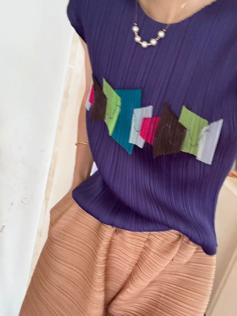 Issey Miyake Issey Miyake Purple patchwork vest Size L / US 10 / IT 46 - 6 Thumbnail