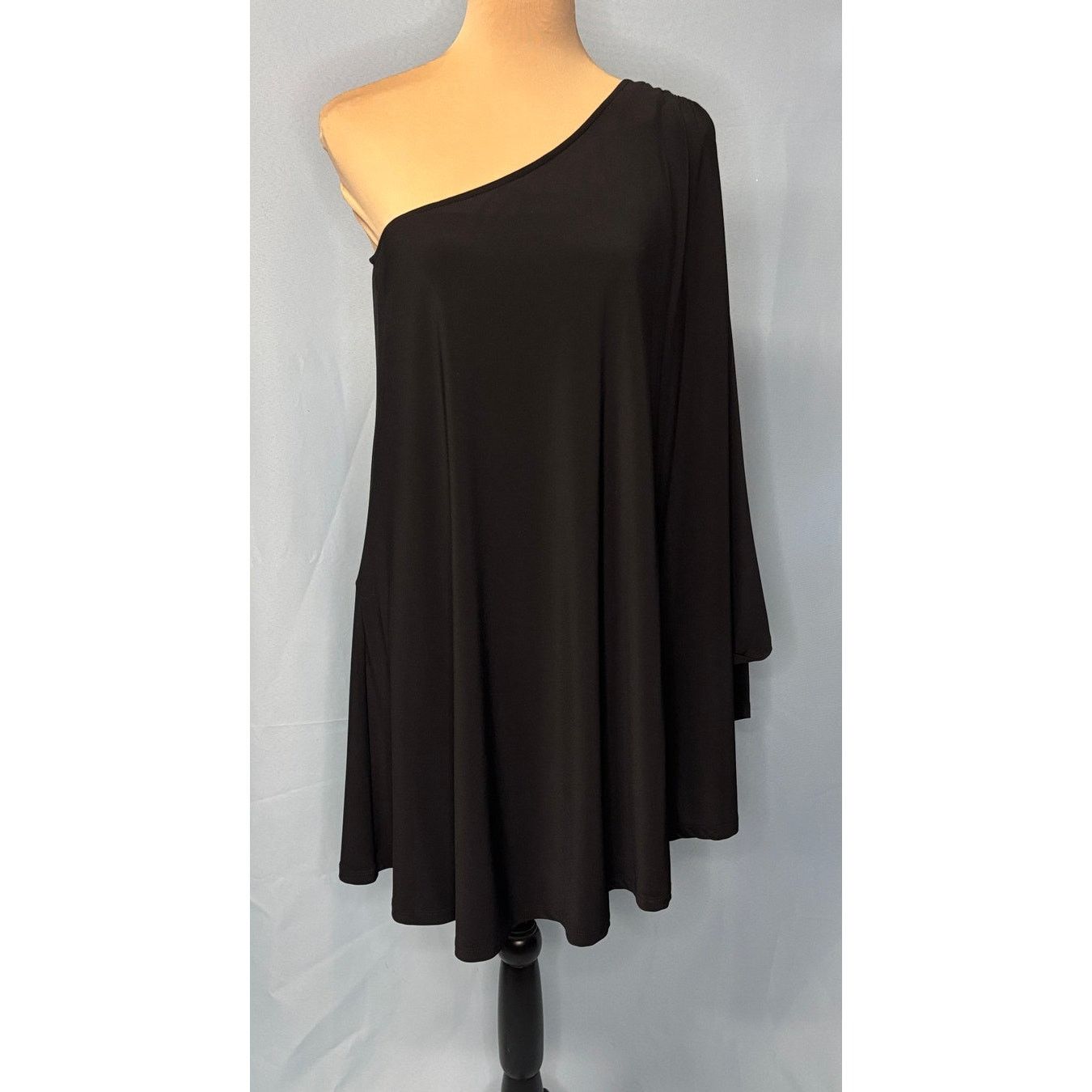 Other JB by JULIE BROWN One Shoulder Mini Cape Dress Black | L Size L / US 10 / IT 46 - 1 Thumbnail