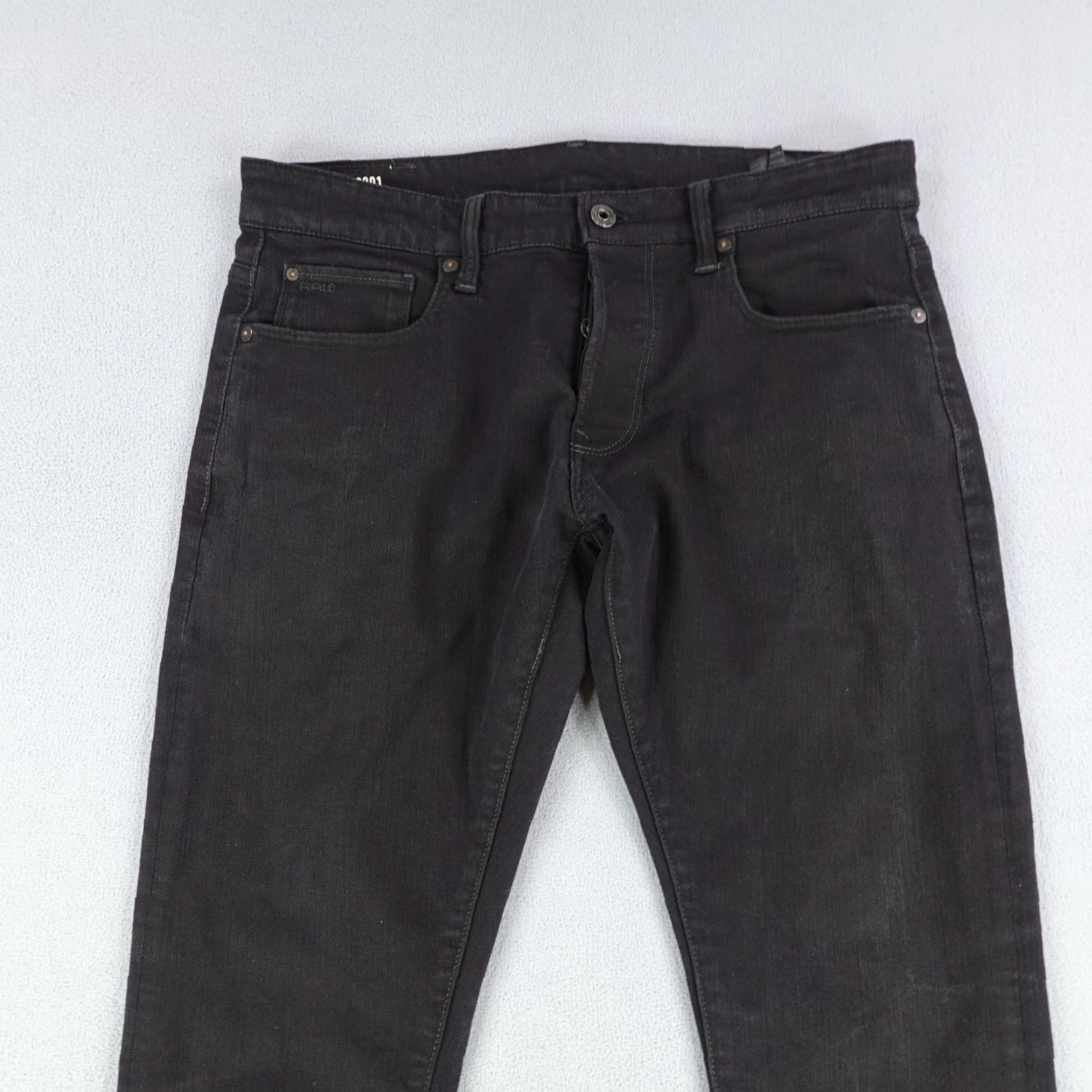 G-Star VINTAGE G-Star 3301 Jeans Mens 33x34 Dark Denim Straight Leg Cotton Blend Size US 33 - 2 Thumbnail