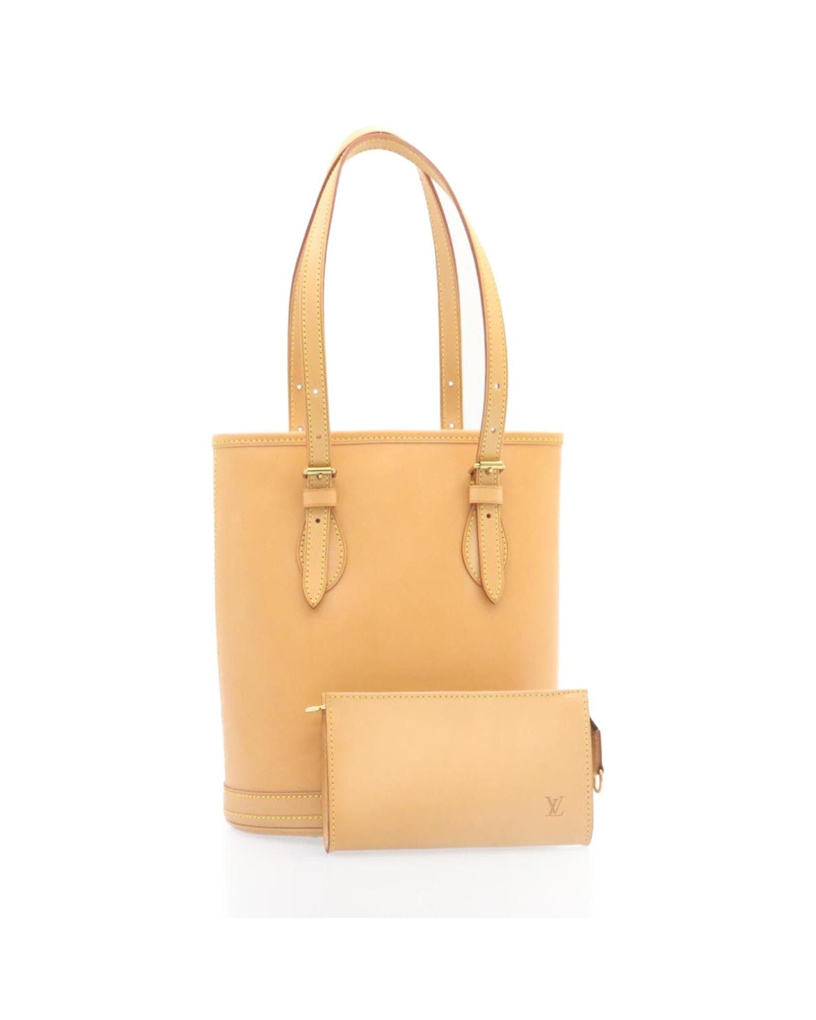 image of Louis Vuitton Nomad Bucket Pm Shoulder Bag in Beige, Women's