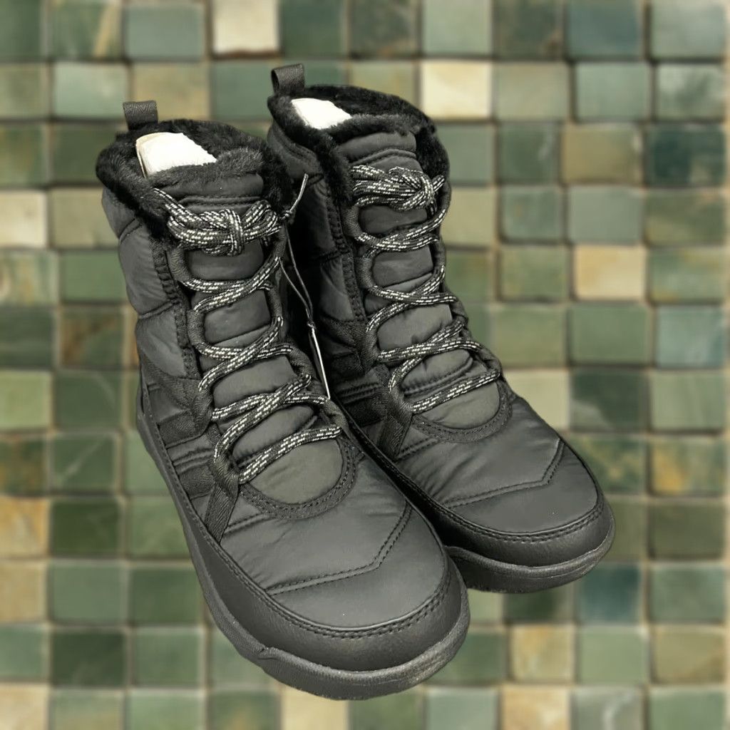 VINTAGE SOREL Waterproof Lace Snow Boot Women Size US Mid-Calf Black