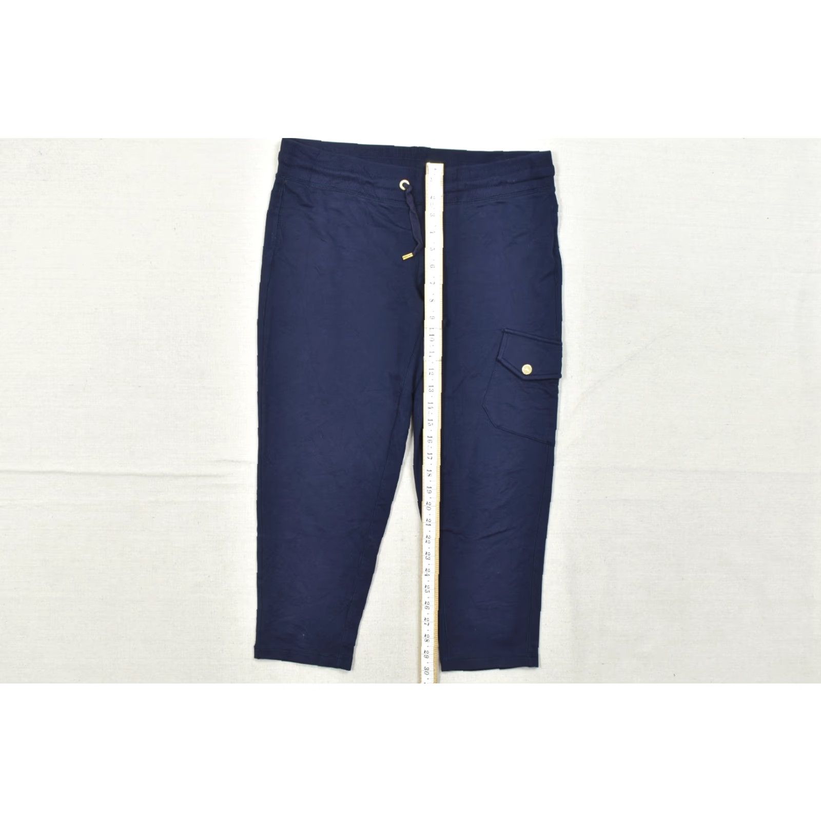 Ralph Lauren Lauren Ralph Lauren Active Women's S Navy Blue Cargo Jogger Sweatpants Drawstring Logo Cotton Blend Tapered Leg Casual Pants Women Size 28" / US 6 / IT 42 - 3 Thumbnail