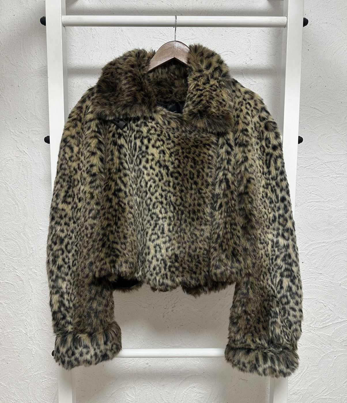 Y2K Japanese Style Faux Fur Leopard Print Jacket Women’s