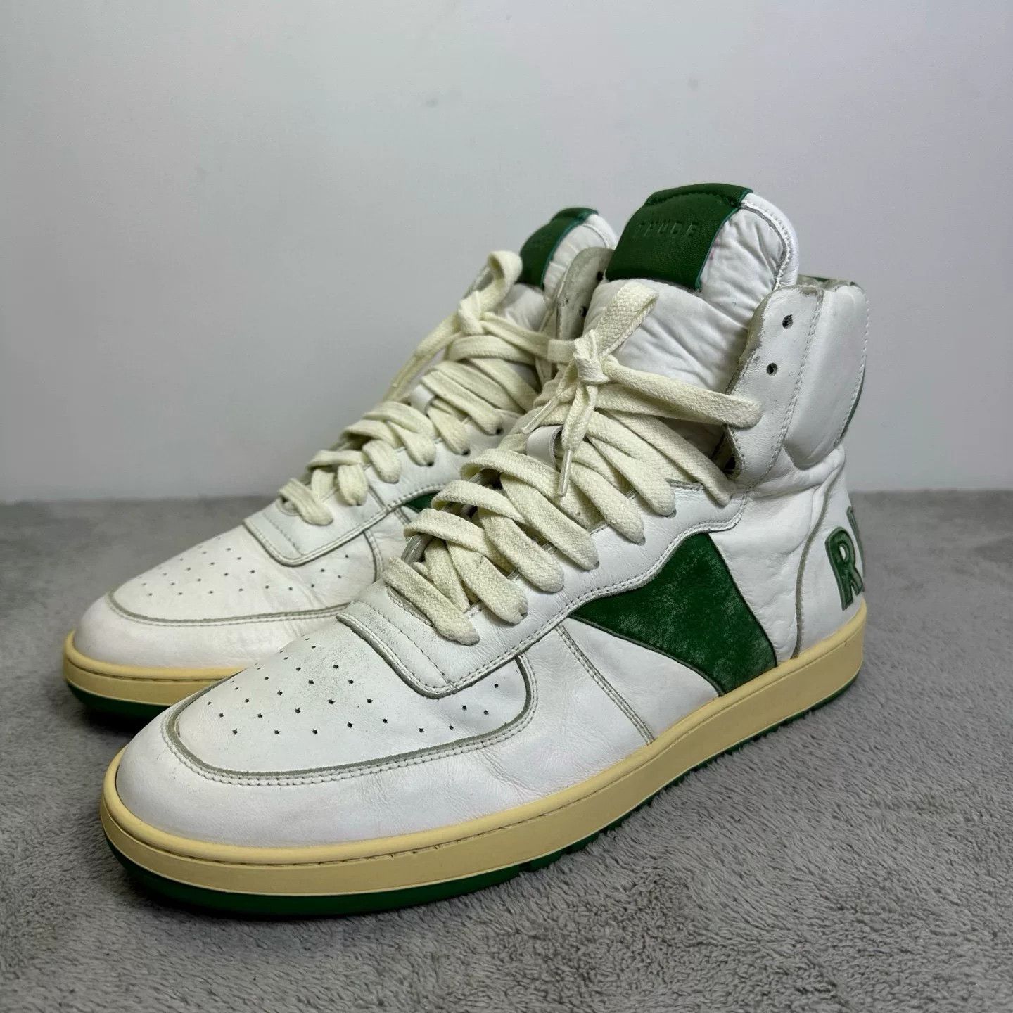 Rhude Rhude Distressed Green Hitop Sneakers 44 Men Size US 10.5 / EU 43-44 - 1 Thumbnail