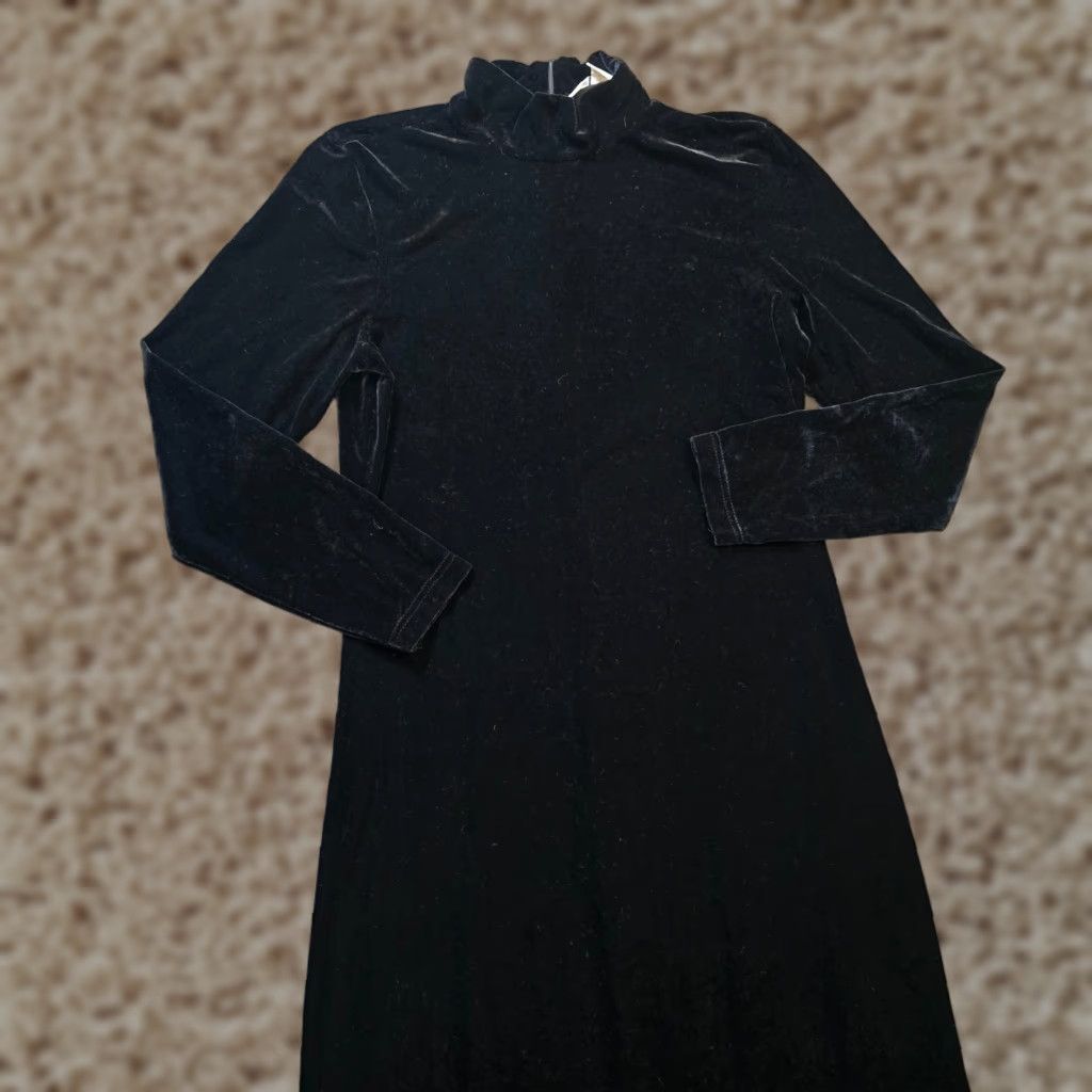Express VINTAGE Express Tricot Dress Womens Size 14 Black Velour Maxi Gothic Witchy Y2K Dress Ladies Women Maxi Dress Black Size XL / US 12-14 / IT 48-50 - 1 Thumbnail