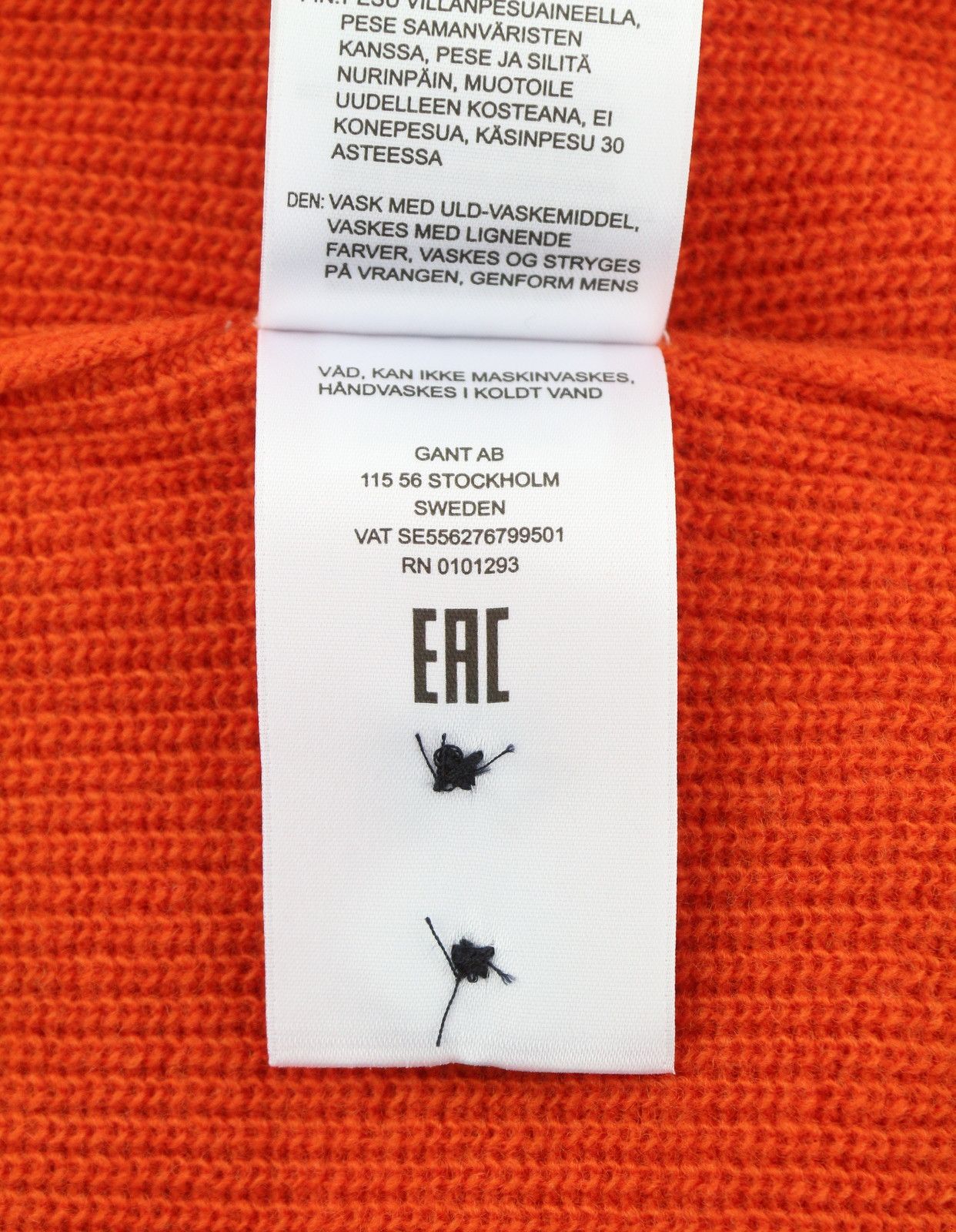 Gant LAMBSWOOL RIB RUGGER S Pumpkin Orange Wool Knit 88120 Size US S / EU 44-46 / 1 - 9 Thumbnail
