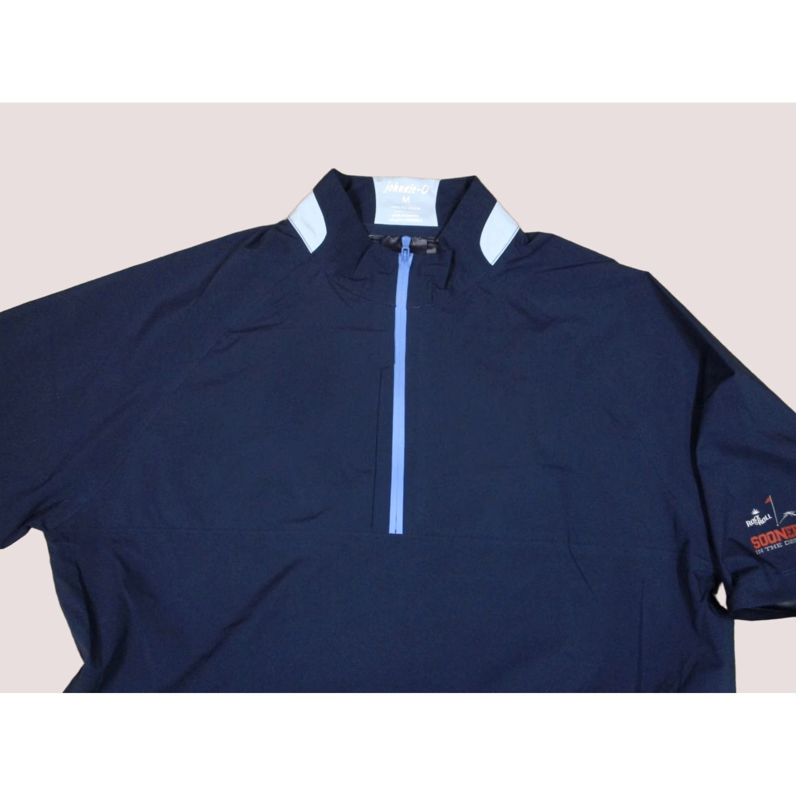 johnnie-O Johnnie-O Windbreaker Men XL Blue Solid Logo 1/4 Zip Lightweight Packable Wind-Resistant Jacket Size US XL / EU 56 / 4 - 1 Thumbnail