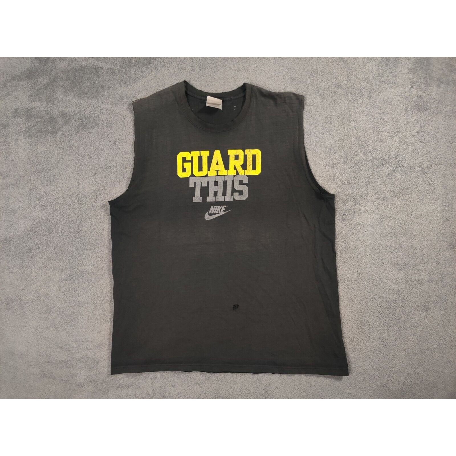 Nike VINTAGE Nike Shirt Adult Mens XL Faded Black Guard This Size US XL / EU 56 / 4 - 1 Thumbnail