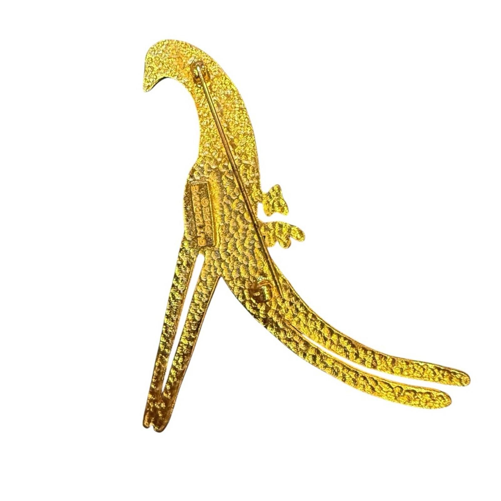 Guy Laroche Guy Laroche Paris Brushed Gold Modern Bird Brooch/Earrings Size ONE SIZE - 4 Thumbnail