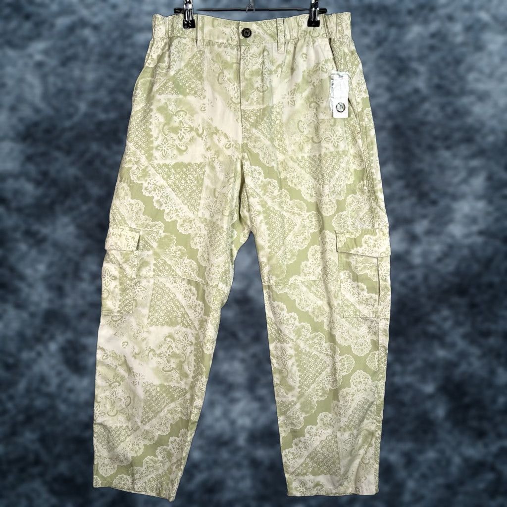 Anthropologie NWT Anthropologie Pilcro Slim Linen-Blend Beach Cargo Pants Slim Green Womens Small Size S Size 28" / US 6 / IT 42 - 1 Thumbnail