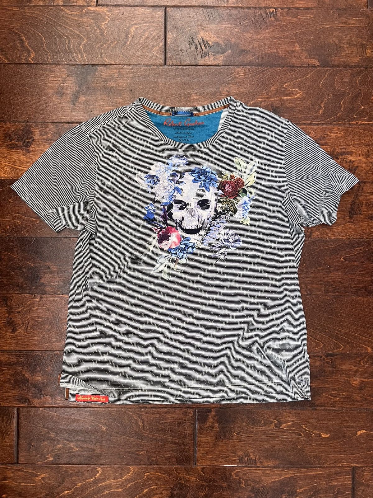 Robert Graham Floral Skull Tee Shirt Size US M / EU 48-50 / 2 - 1 Thumbnail