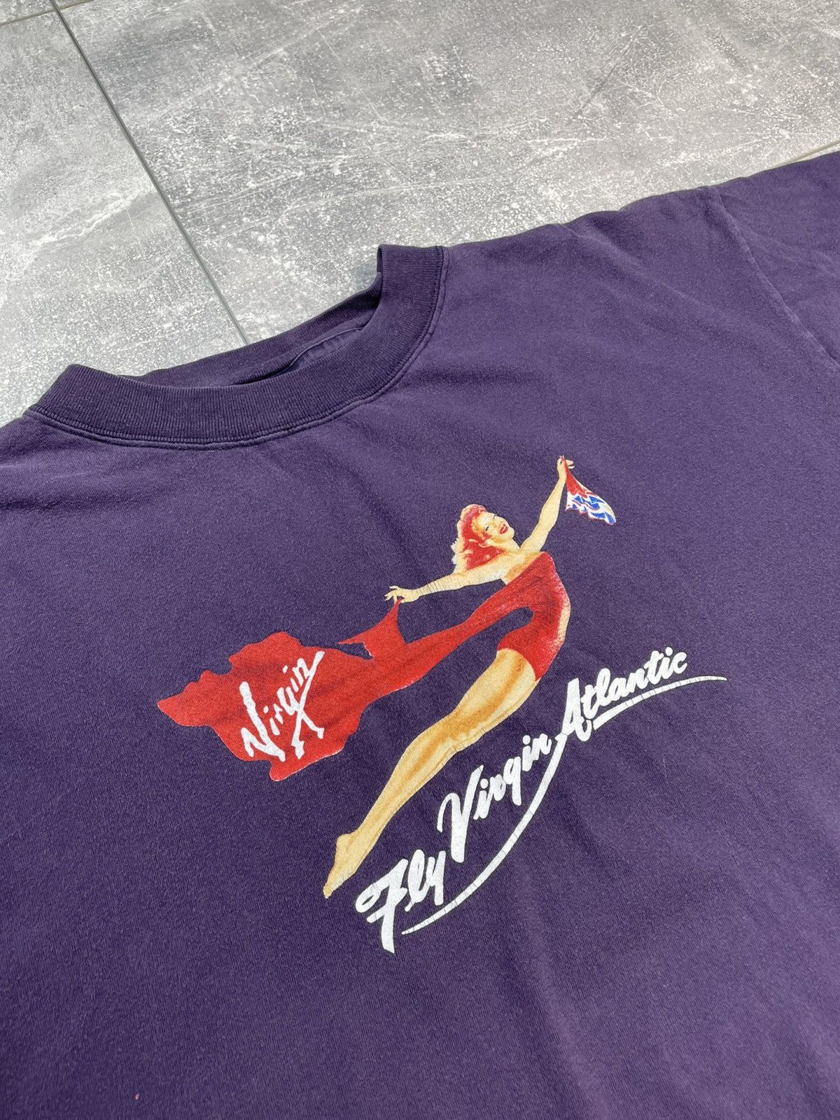 Band Tees Vintage Fly Virgin Atlantic Princess Diana T-shirt 90s Size US XL / EU 56 / 4 - 2 Thumbnail