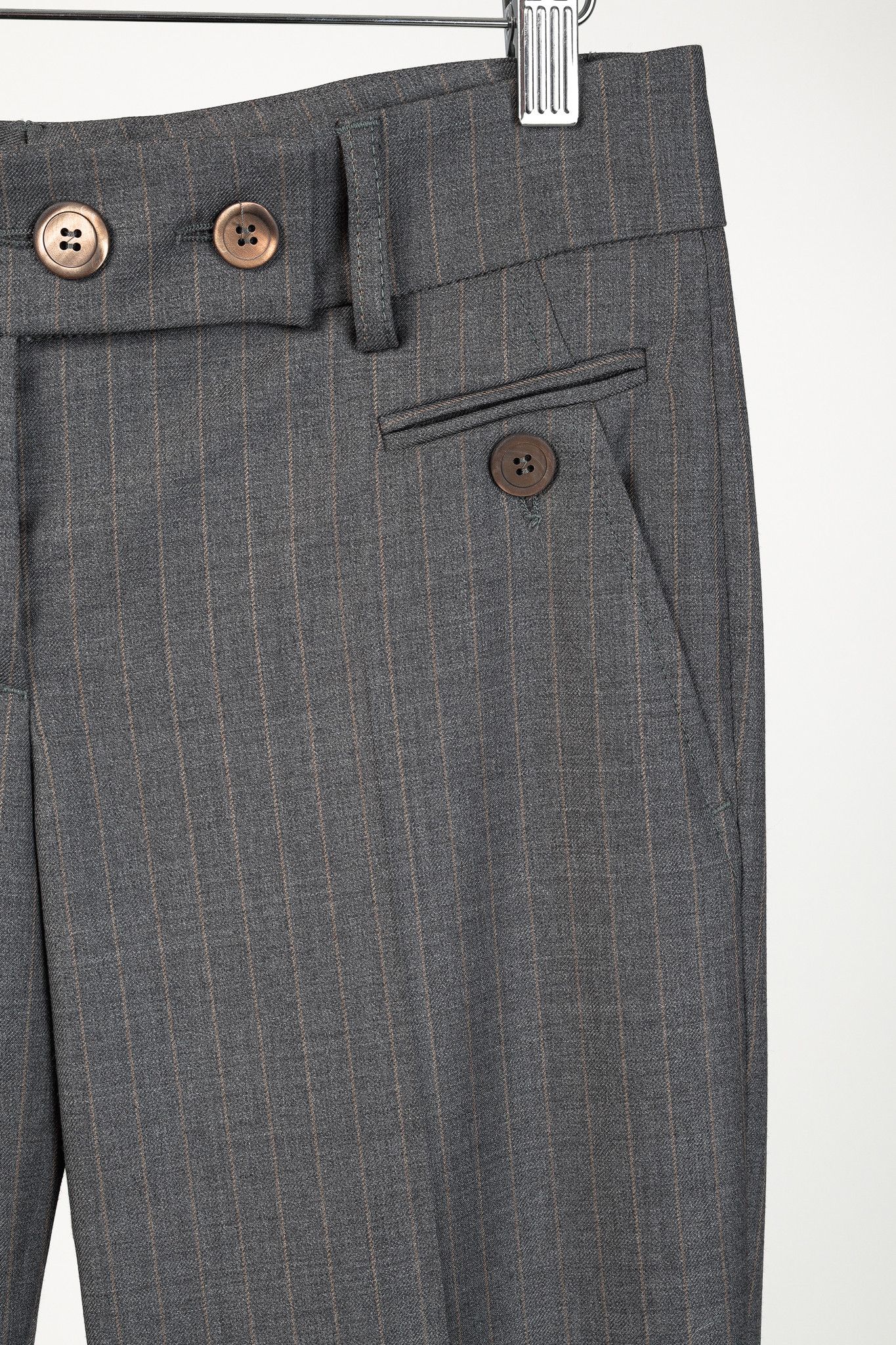 Brunello Cucinelli Brunello Cucinelli Pinstripe-Wool Straight-Leg Trousers Size 27" / US 4 / IT 40 - 5 Thumbnail