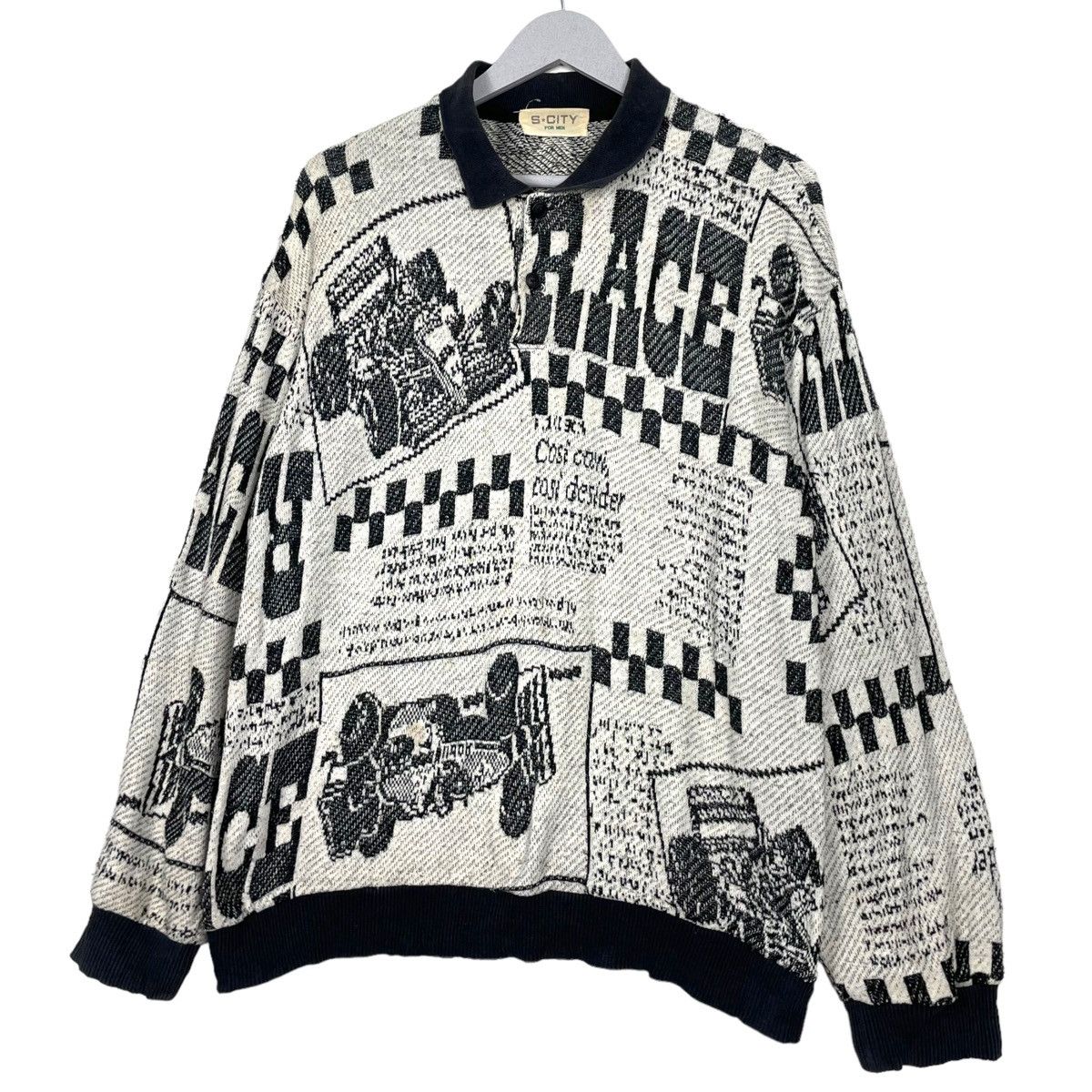 Other 💥S*CITY NEWSPAPER RACING MOTIF PULLOVER SWEATER Size US M / EU 48-50 / 2 - 2 Thumbnail