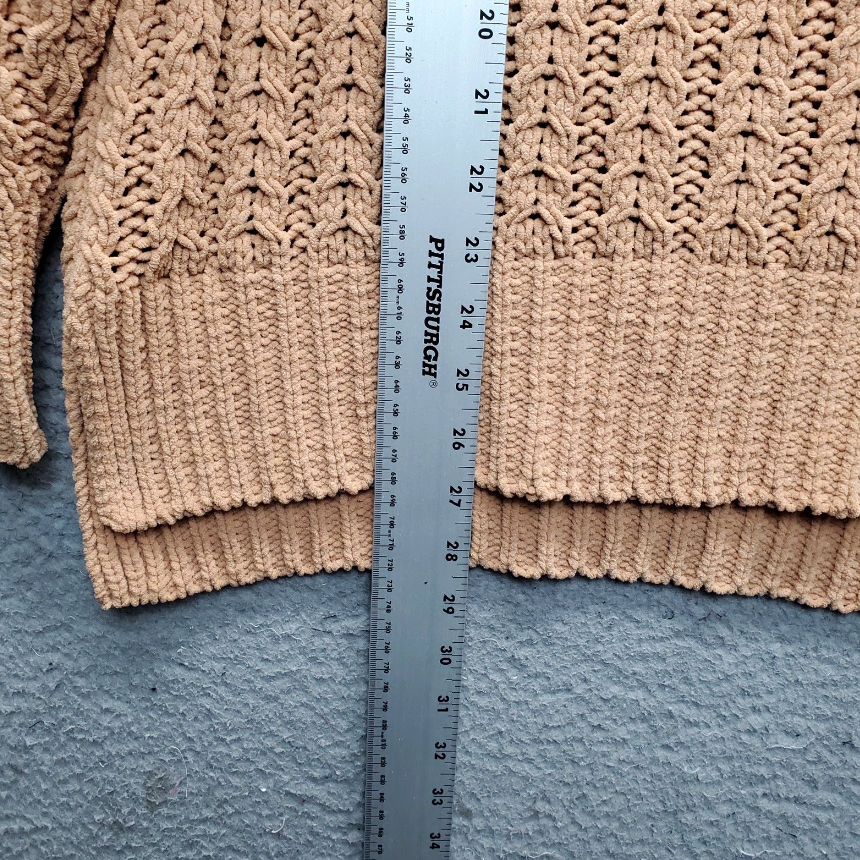 Vintage Aerie Womens Sweater Shirt XS Tan Chunky Knit Mock Neck quarter Zip High Low Slit Pullover Size S / US 4 / IT 40 - 3 Thumbnail