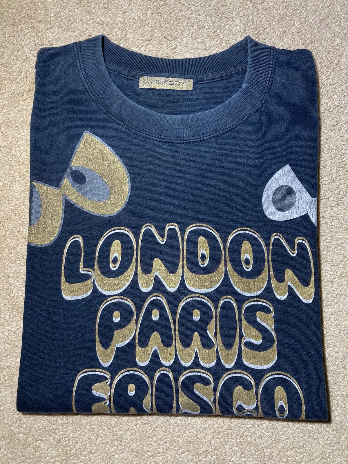 Japanese Brand 2006 Milkboy Cities Worldwide Eyes City Black Gold Glitter Size US S / EU 44-46 / 1 - 1 Thumbnail