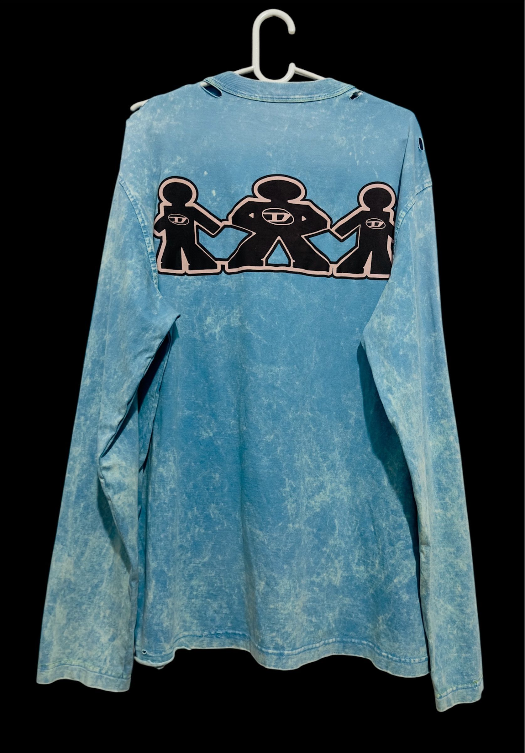 Diesel Acid-wash long-sleeve T-shirt in Blue Size US M / EU 48-50 / 2 - 3 Thumbnail