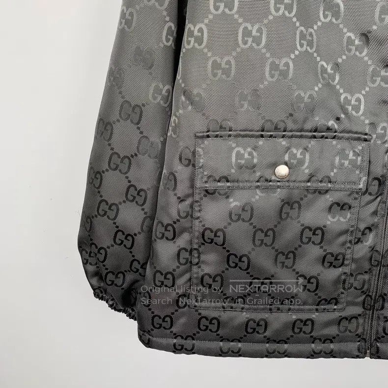 Gucci Gucci Black logo printed full-print hooded drawstring zipp Size US XS / EU 42 / 0 - 4 Thumbnail