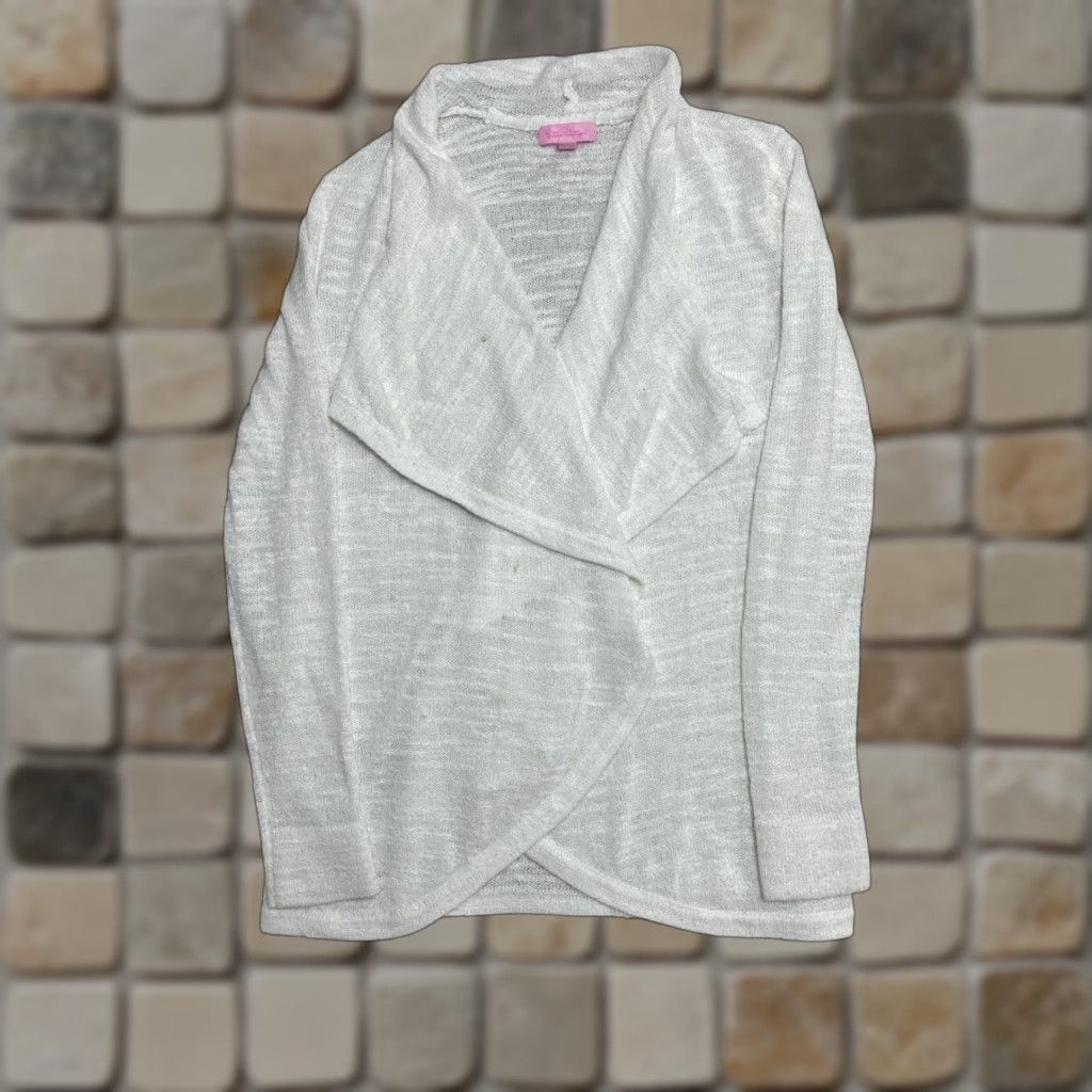 Lilly Pulitzer Lilly Pulitzer Cardigan Sweater Womens Small Open Front Knit Classic White Size S / US 4 / IT 40 - 1 Thumbnail
