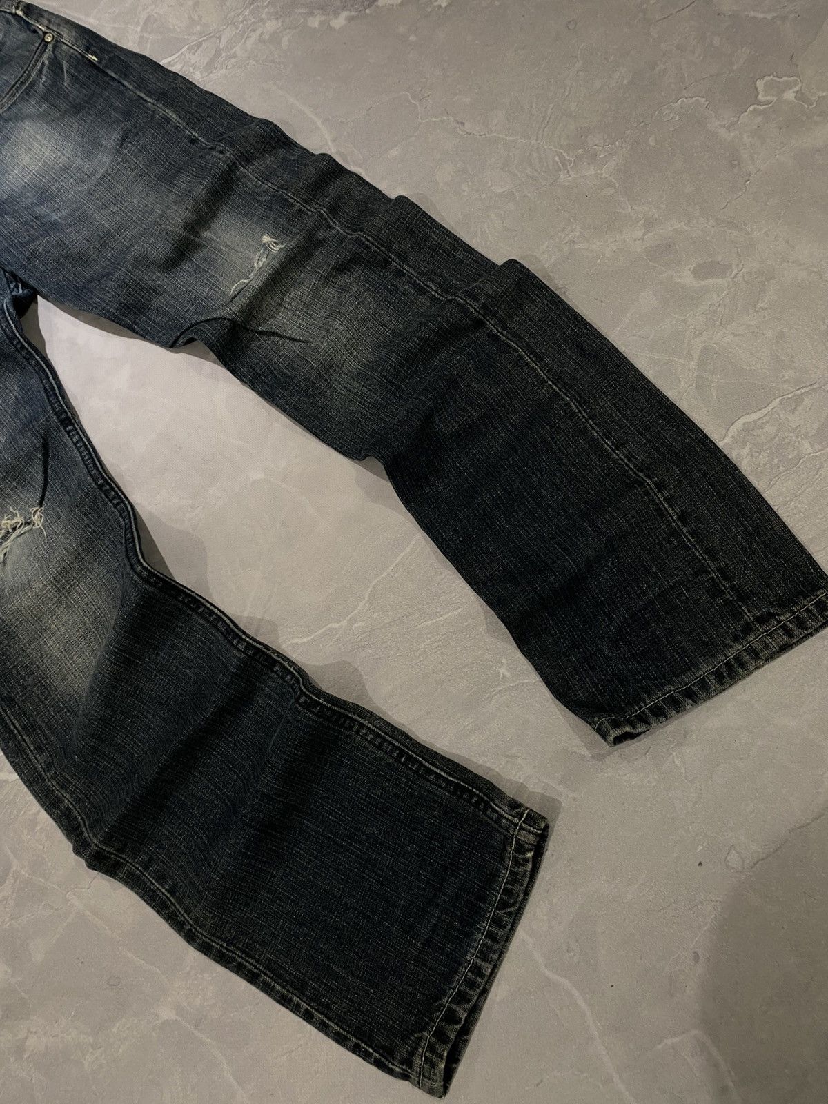 Lee Lee Raw Grunge Destroyed Washed Jean / Drip Slim Y2K Size US 28 / EU 44 - 2 Thumbnail