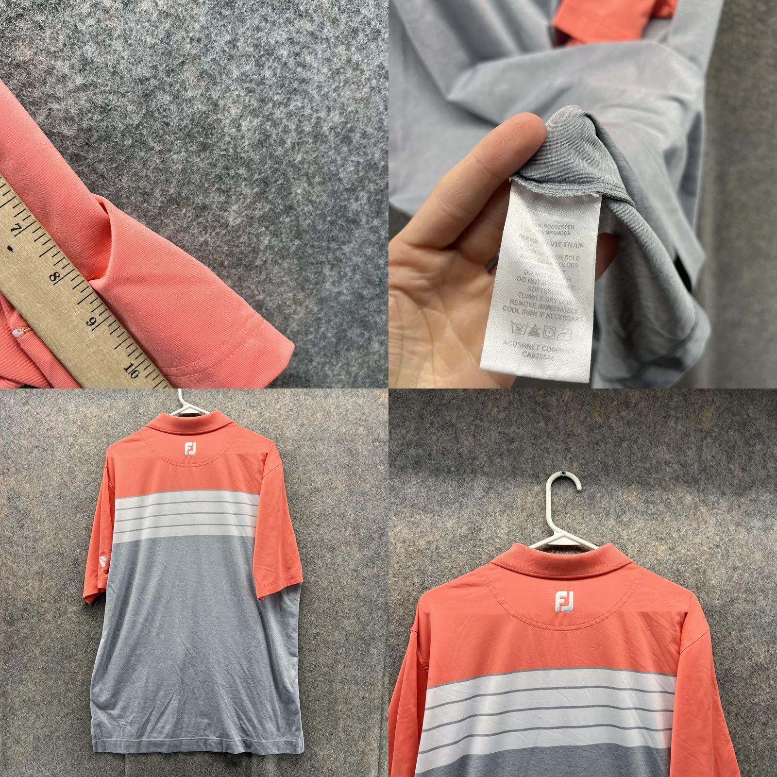 Footjoy FootJoy Polo Shirt Men Large Gray Athletic Polyester Spandex Golf Club Shirt Size US L / EU 52-54 / 3 - 8 Thumbnail