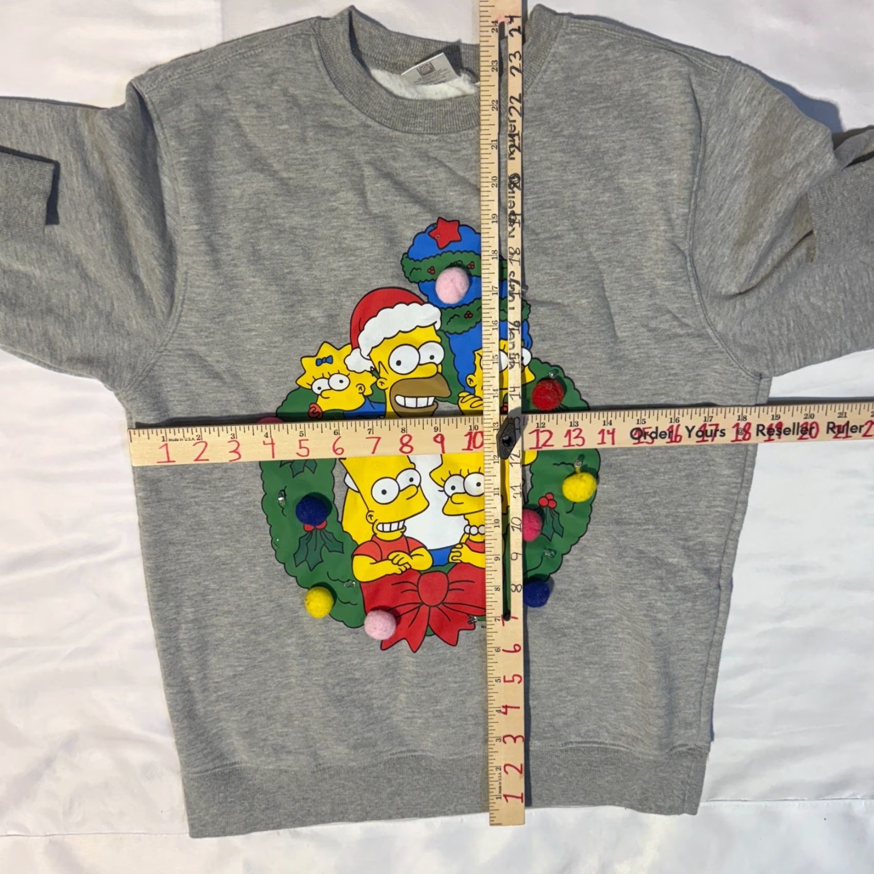 Mad Engine The Simpsons Sweatshirt Small Unisex Adults Crew Neck Fleece Graphic Print Logo Christmas Gray Pullover Sweatshirt Size US S / EU 44-46 / 1 - 5 Thumbnail