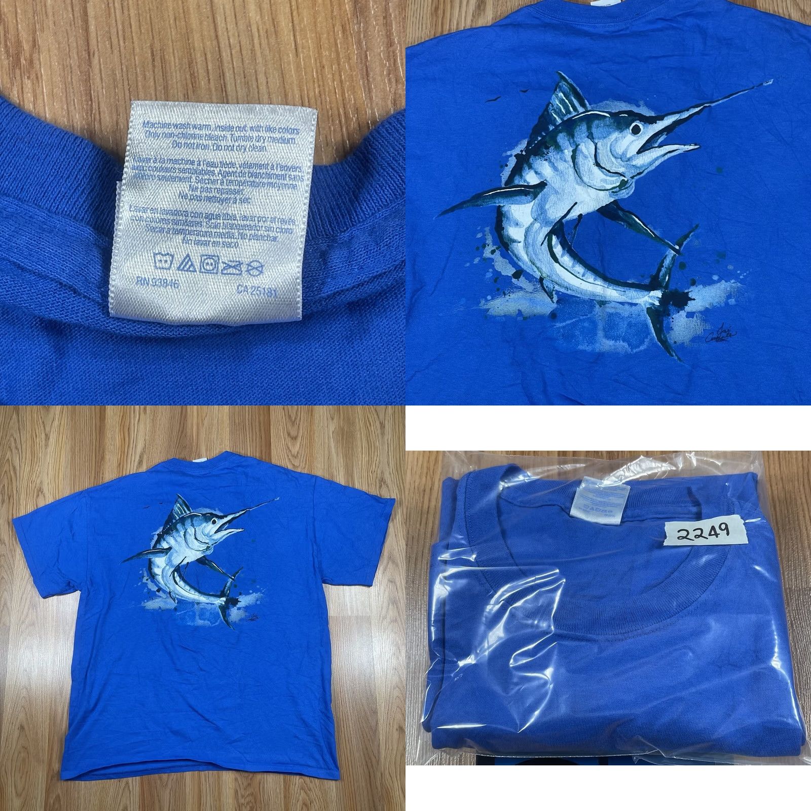 Gildan Gildan Graphics T-Shirt Adults L Large Blue Ultra Cotton Crewneck Short Sleeve Classic Logo Size US L / EU 52-54 / 3 - 8 Thumbnail