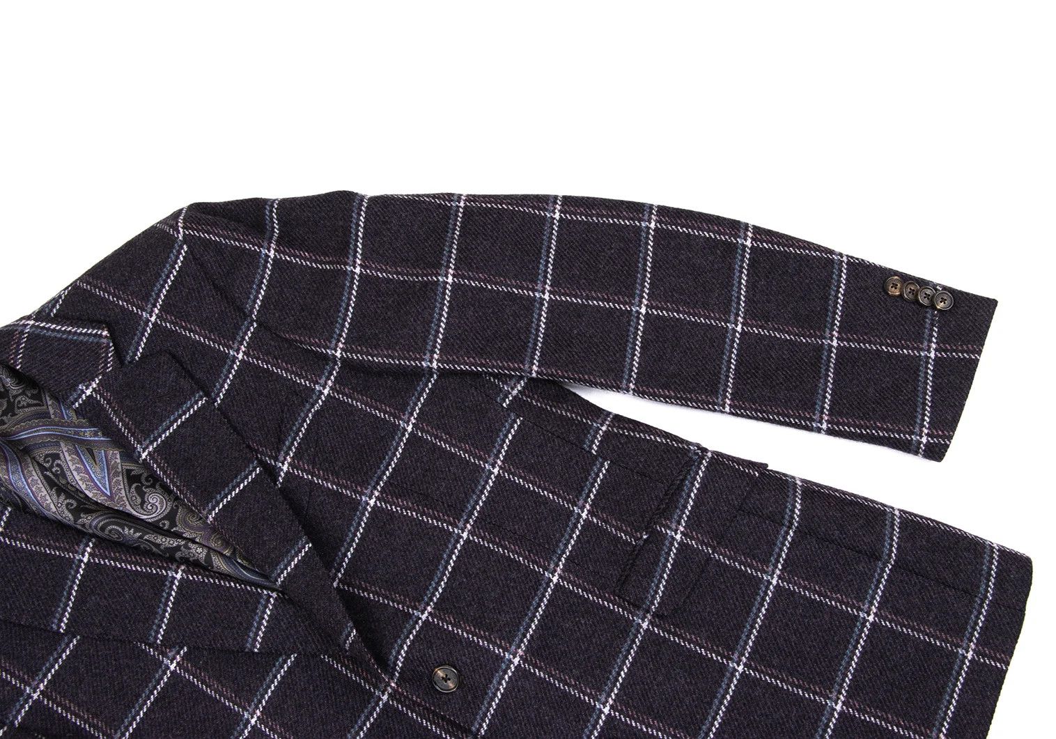 Etro Wool Check Jacket in Purple Size 52 Size US L / EU 52-54 / 3 - 6 Thumbnail