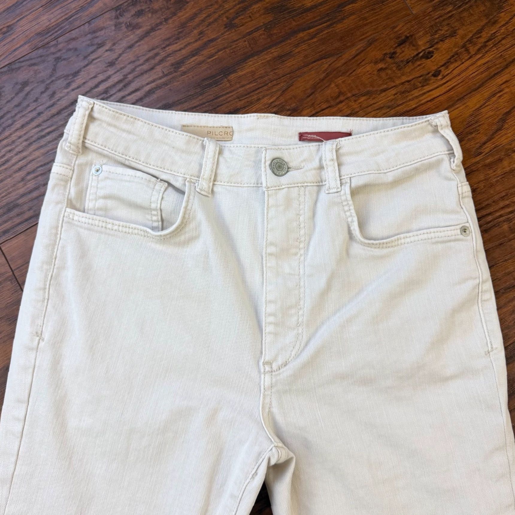 Vintage Pilcro Jeans Women 27 White Bootcut High Rise Stretch Denim 26x30 Regular Inseam 30 in Cotton Blend Pants Size 26" / US 2 / IT 38 - 2 Thumbnail
