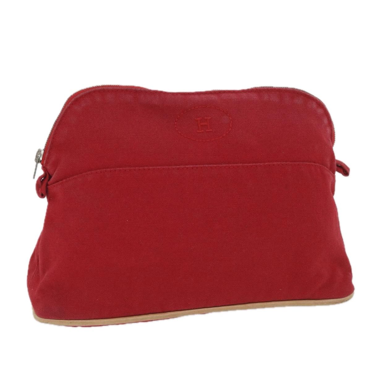 image of Hermes Bolide Mm Pouch Canvas Red Auth Ac2401, Women's