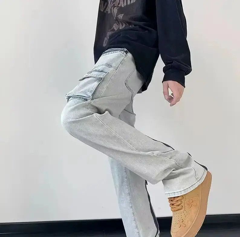 Japanese Brand Loose zipper flared jeans Size US 32 / EU 48 - 4 Thumbnail