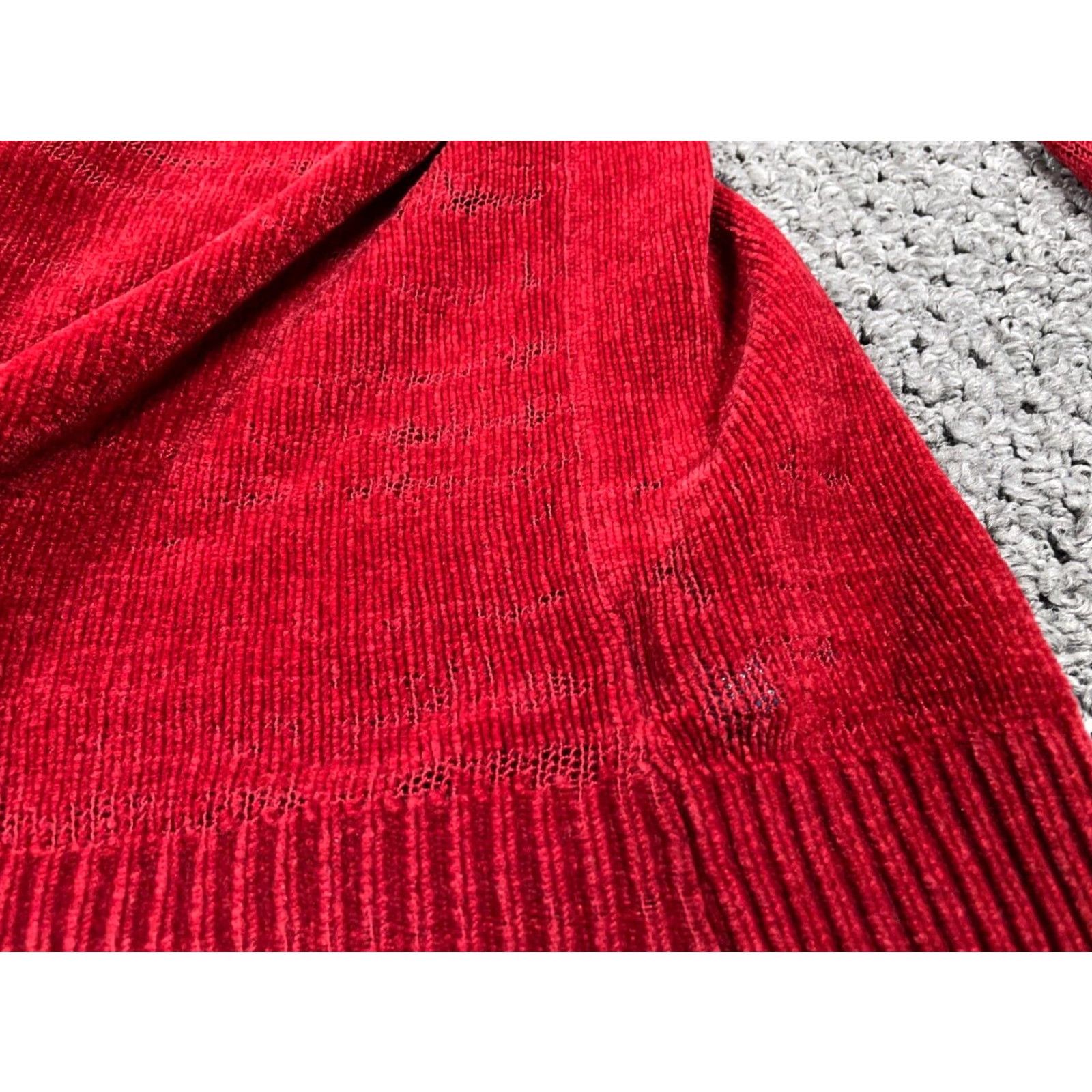 Faded Glory VTG Y2K Style Plush Sweater Adult XL Red Black Striped Crewneck Pullover Men’s Faded Glory Knit Sweatshirt 90s Skater Punk 00s Casual Mens Size US XL / EU 56 / 4 - 4 Thumbnail