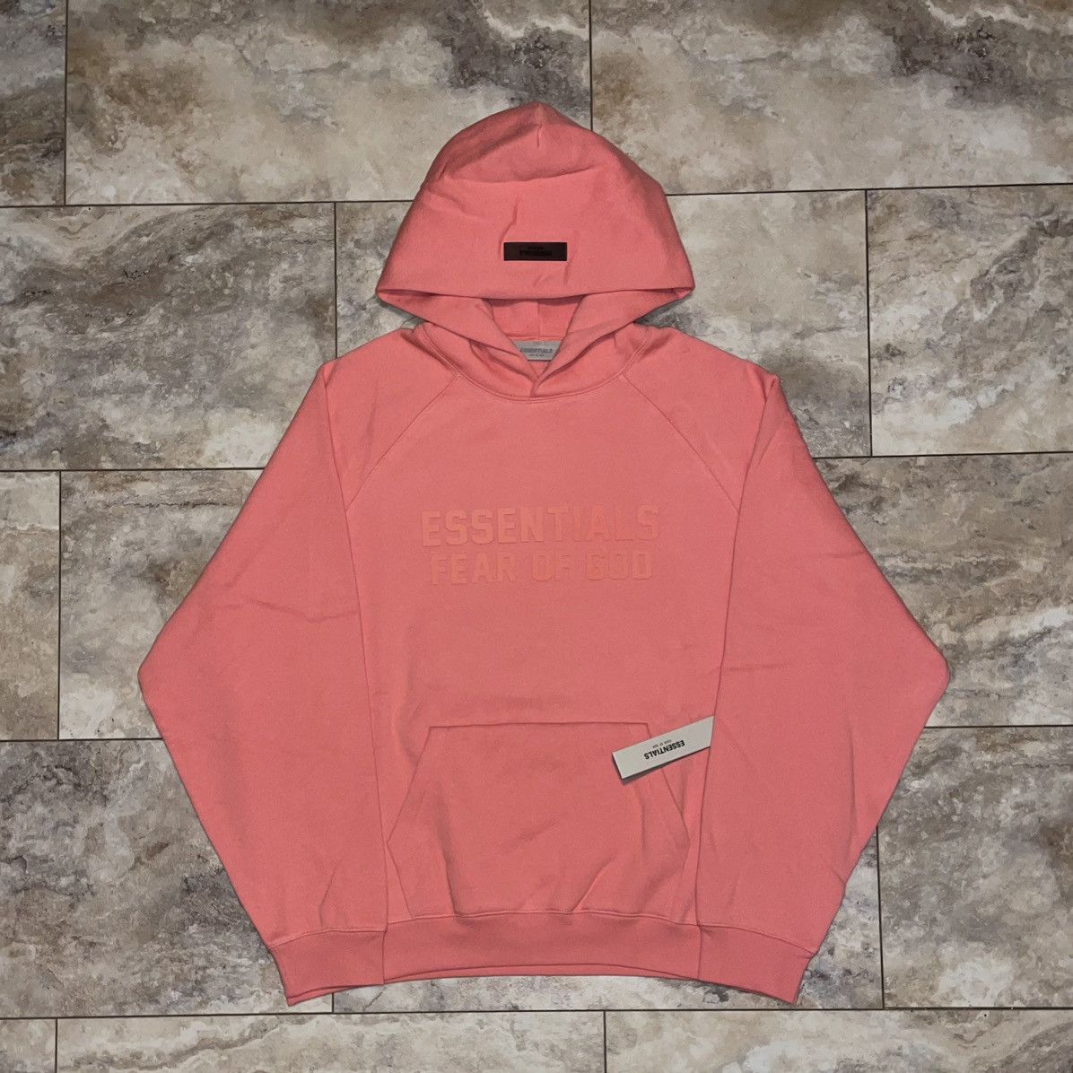 Fear of God Essentials Hoodie Coral Size Large