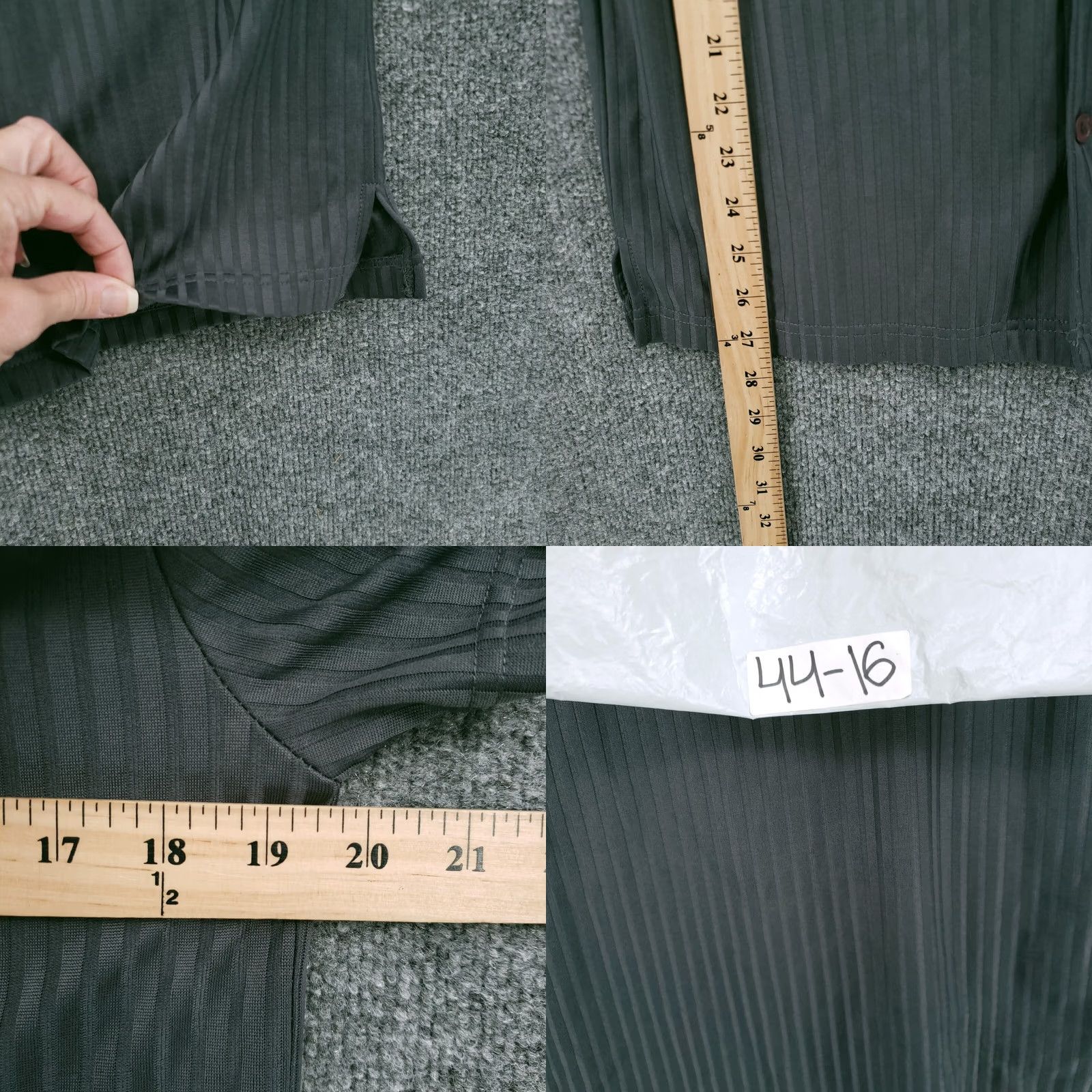Carbon Carbon Shirt Mens S Small Button-Up Gray Textured Stripe Short Sleeves Casual Size US S / EU 44-46 / 1 - 8 Thumbnail