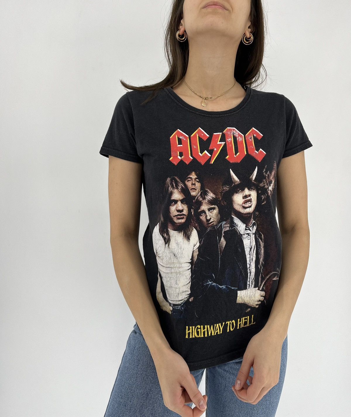 AC/DC × Band Tees Vintage Y2K AC/DC Highway To Hell Womens Tee Size M / US 6-8 / IT 42-44 - 1 Thumbnail
