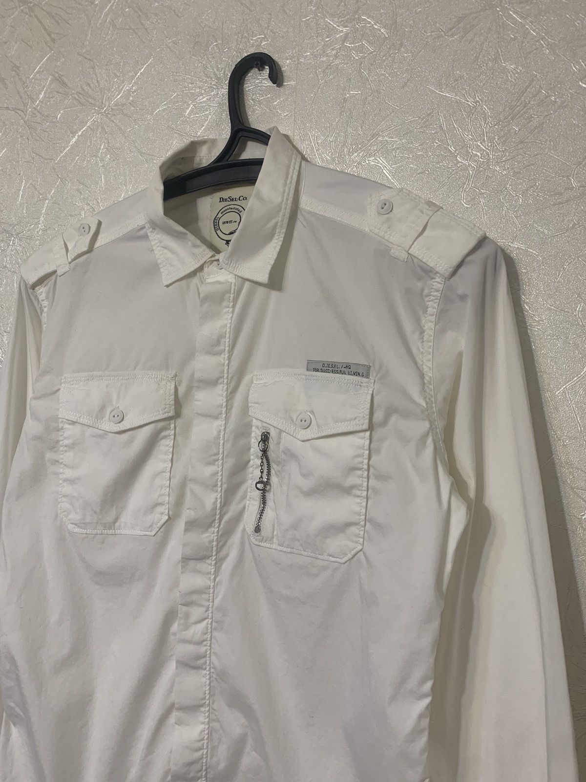 Diesel × Vintage Diesel White Men’s Slimfit Avant Garde Shirt Button Up Small Size US S / EU 44-46 / 1 - 2 Thumbnail