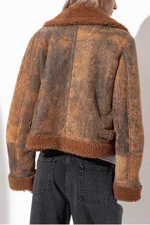 Alexander McQueen o1srvl11e0326 Shearling Aviator Jacket in Brown Size M / US 6-8 / IT 42-44 - 4 Thumbnail