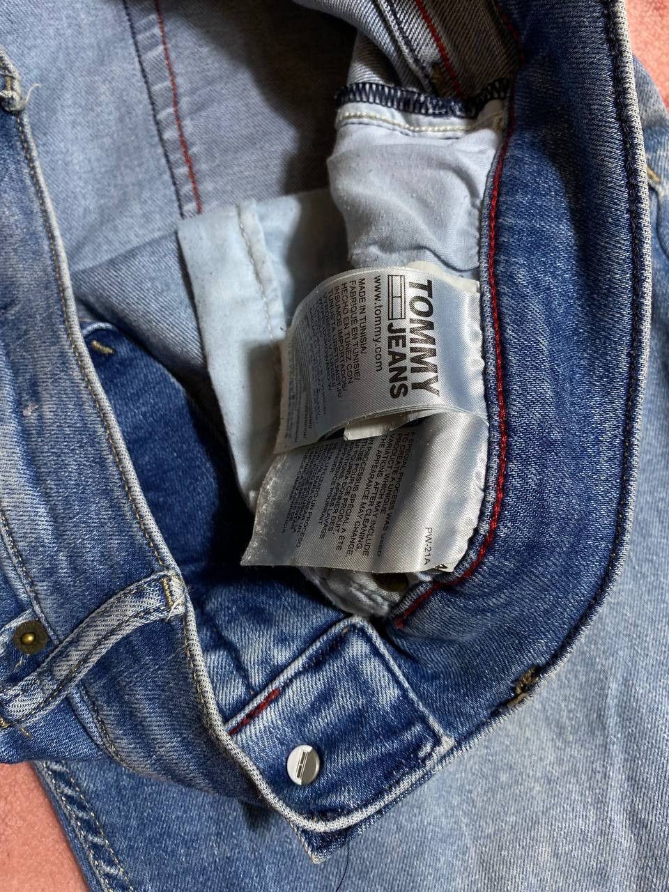 Tommy Hilfiger 2000s vintage rare baggy wide leg faded stonewash jeans Size US 33 - 3 Thumbnail