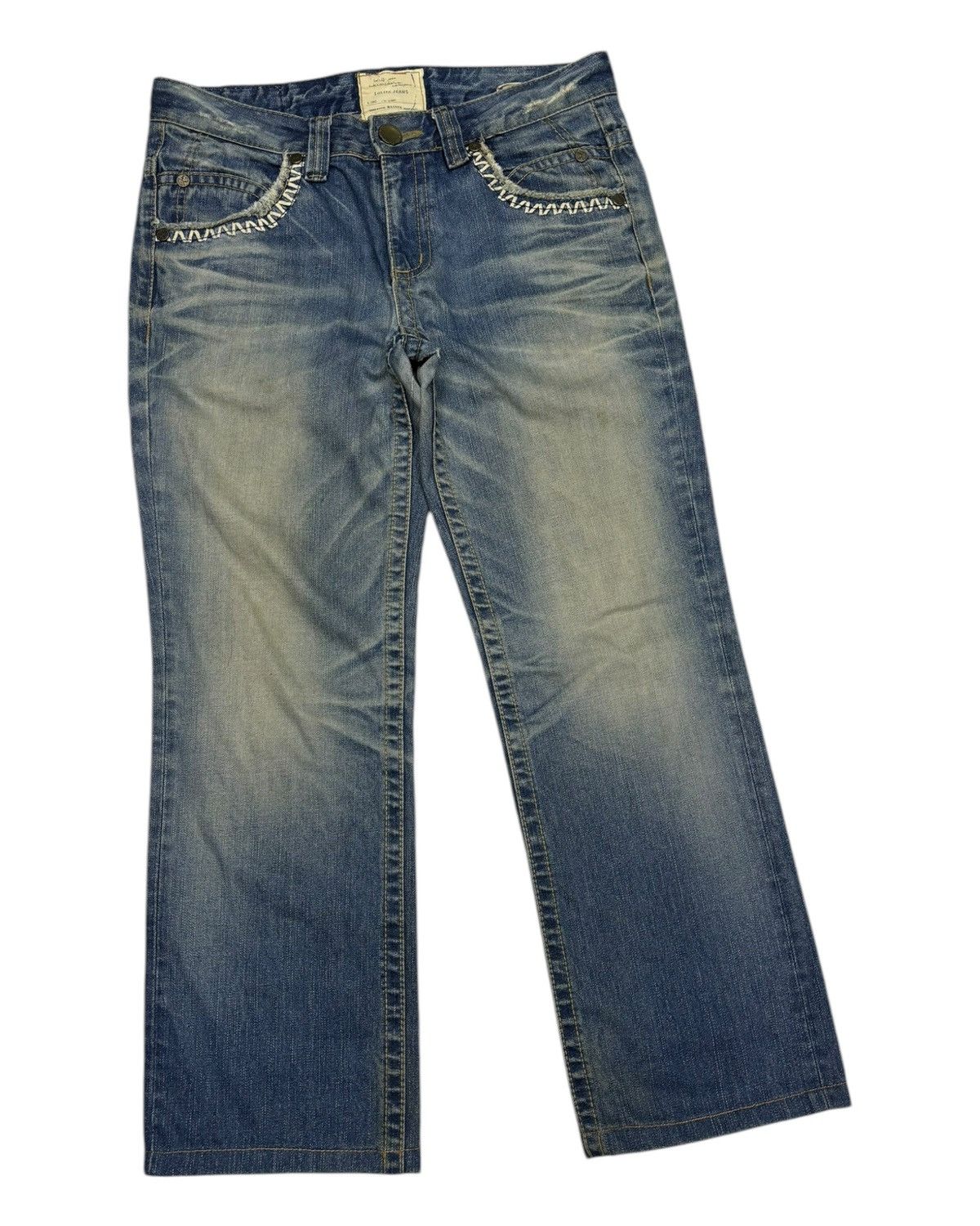 Japanese Brand × Tornado Mart Baggy Jeans Cropped Lolita Yoshitomo Nara Distressed Denim Size US 35 - 3 Thumbnail