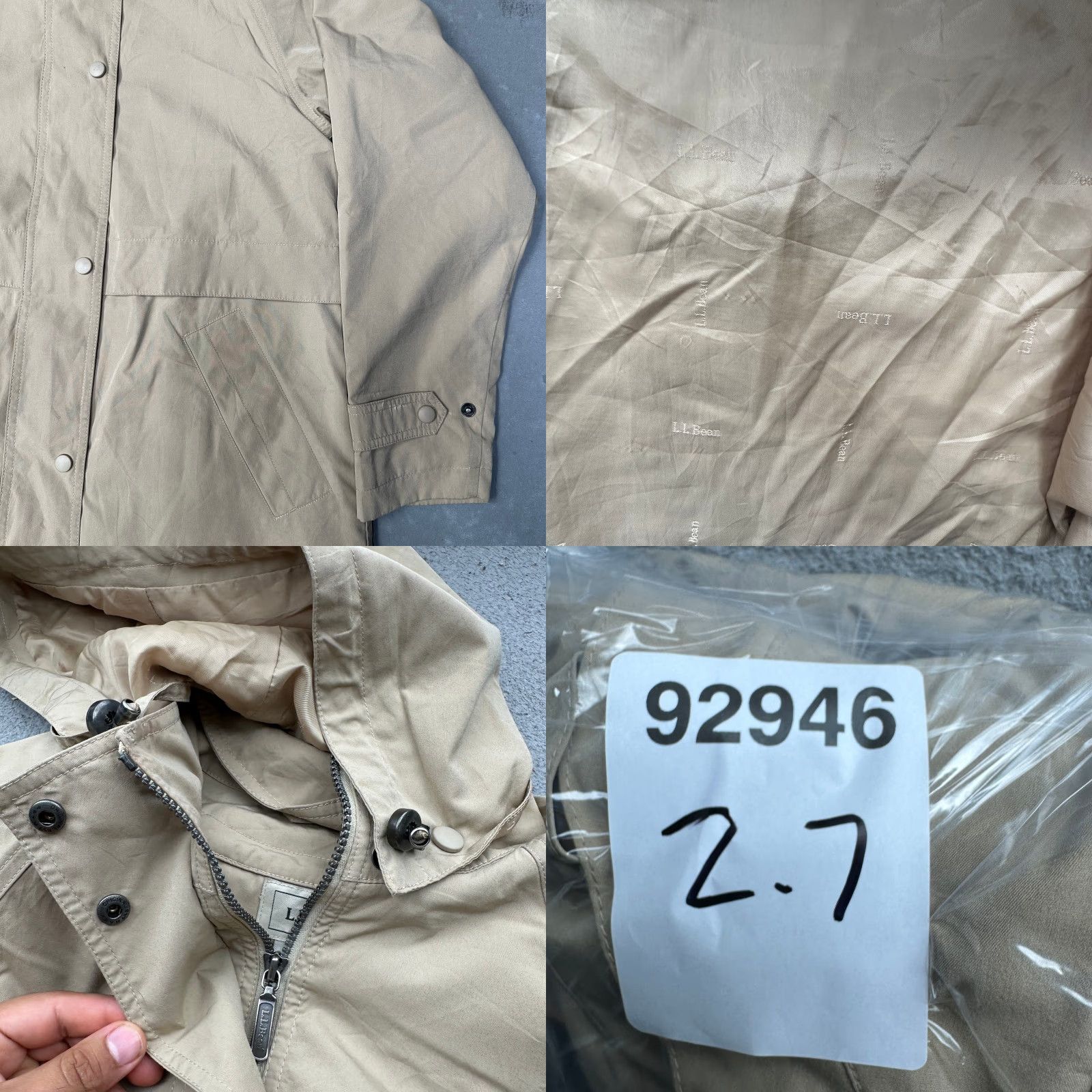 Vintage VINTAGE LL Bean HJ60 Duster Vented Rain Trench Long Coat Women XS Hooded Beige Tan Wool Blend Trench Coat Womens XS Size XS / US 0-2 / IT 36-38 - 9 Thumbnail