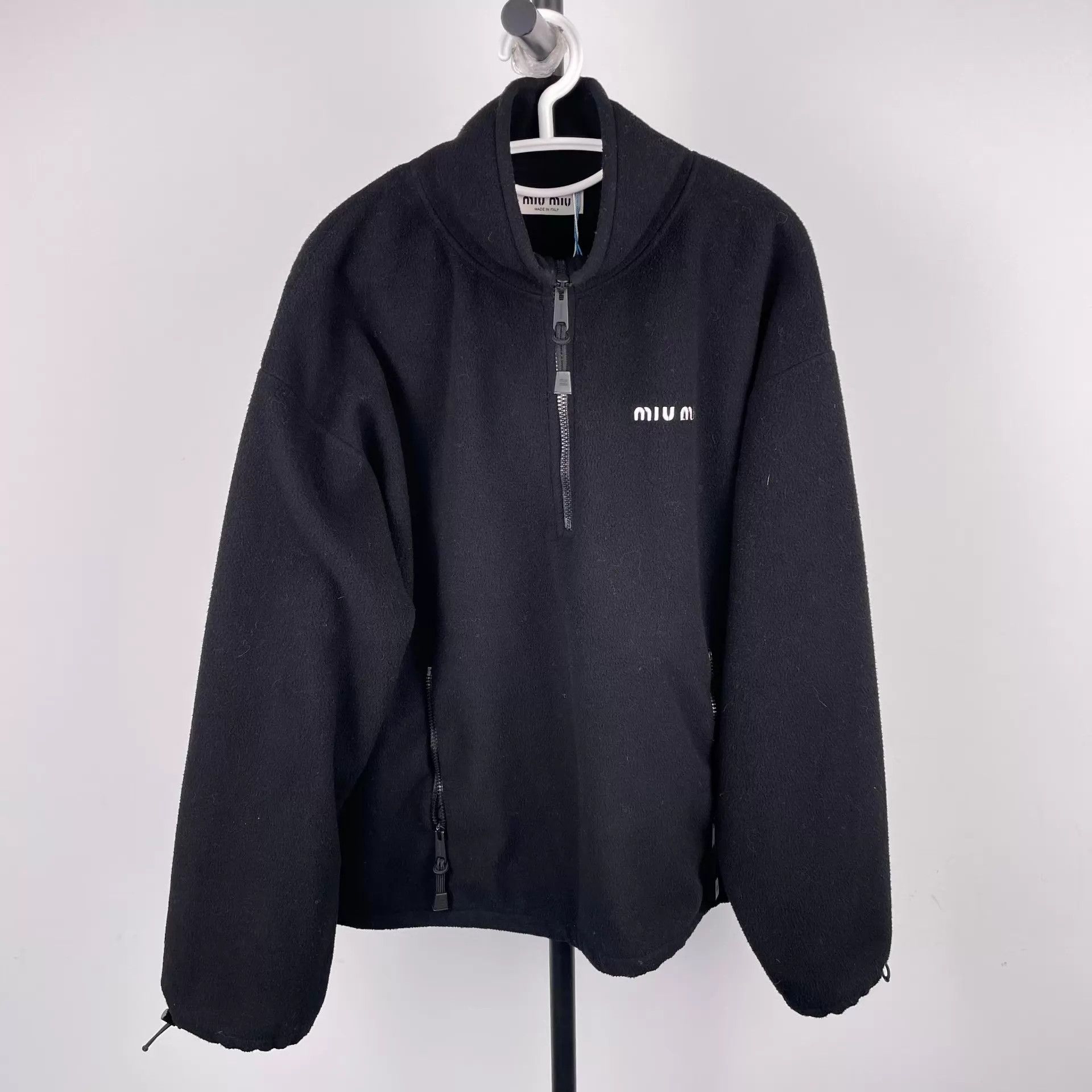 Miu Miu MIU MIU Black Fleece Chest Logo Jacket Size XS / US 0-2 / IT 36-38 - 1 Thumbnail