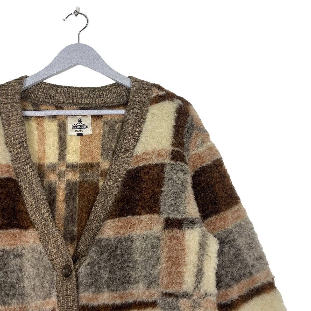 Beauty Beast × Japanese Brand × Le Grande Bleu (L.G.B.) STEAL💥COLDBREAKER CHECK PILE WOOL BUTTON CARDIGAN Size US M / EU 48-50 / 2 - 6 Thumbnail