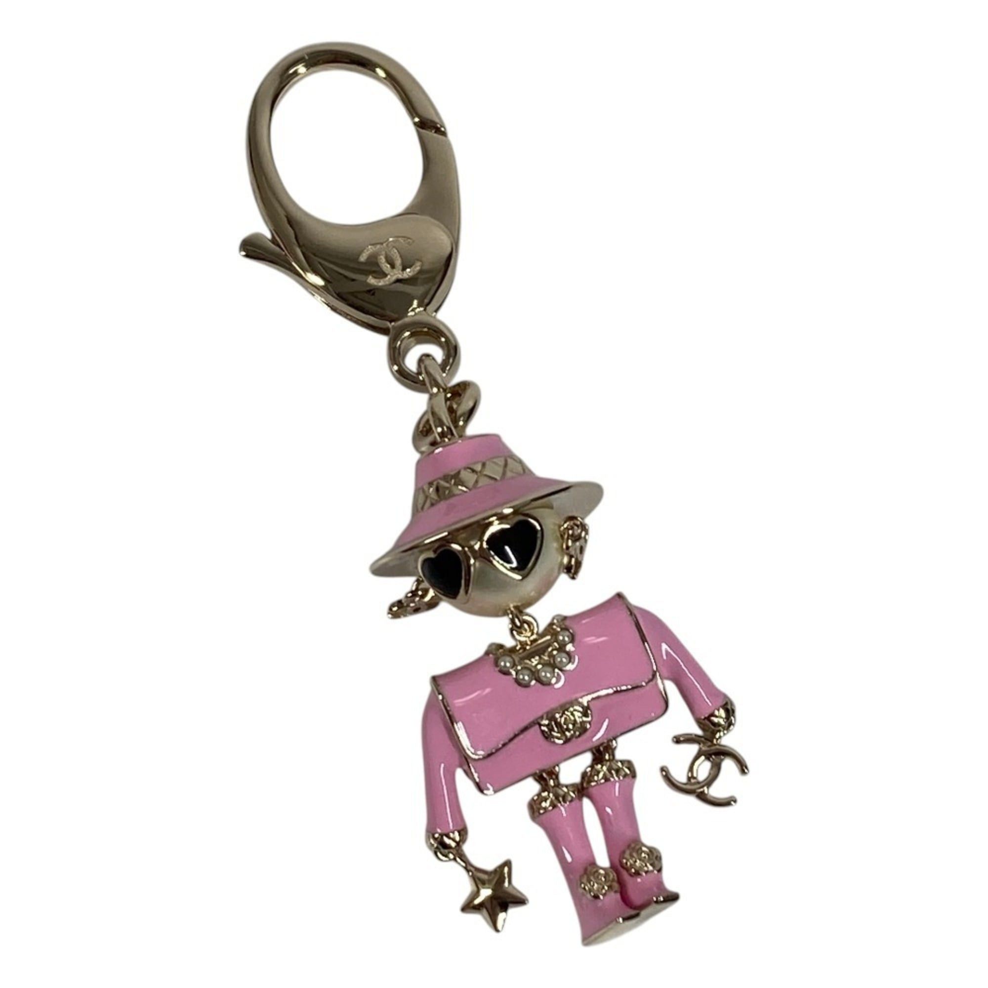 Chanel CHANEL B25B Gabrielle Chanel Doll CC Coco Mark Logo Faux Pearl Heart Star Accessory Bag Charm Keychain Metal Women's Pink Like New Size ONE SIZE - 1 Thumbnail