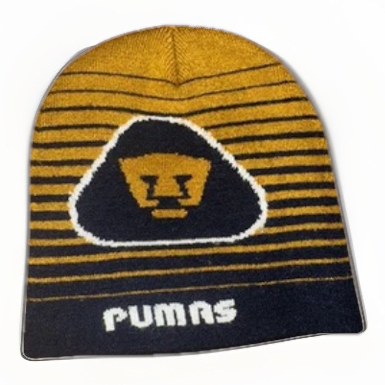 Puma × Vintage Vintage Pumas UNAM Football Club Beanie 90s Y2K Gold Striped Size ONE SIZE - 1 Thumbnail