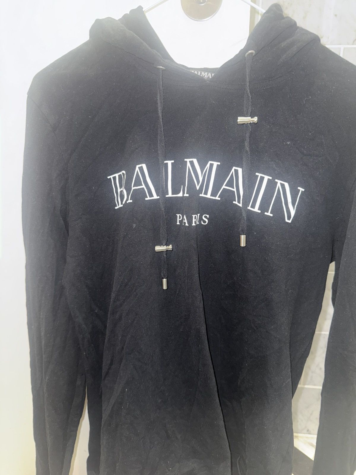 Balmain Balmain Logo Black Hooded Sweatshirt Size US S / EU 44-46 / 1 - 5 Thumbnail